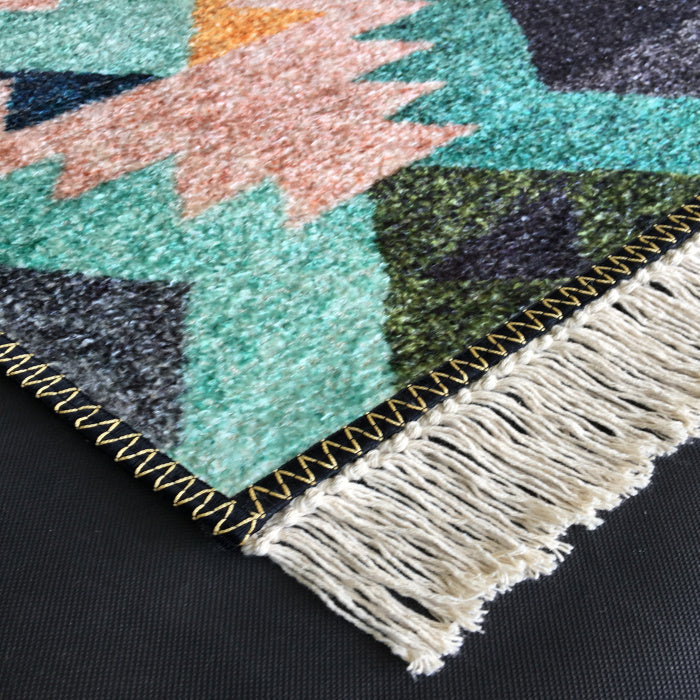 Silk Carpet Ethnic Premium Living Room Rug Teal-Avioni