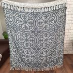 Storilane Beautiful Soft Sofa Throw | Grey & White Double Side Design | Virgin Premium Polyester Slub Handloom Sofa Throw