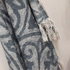 Storilane Beautiful Soft Sofa Throw | Grey & White Double Side Design | Virgin Premium Polyester Slub Handloom Sofa Throw