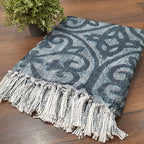 Storilane Beautiful Soft Sofa Throw | Grey & White Double Side Design | Virgin Premium Polyester Slub Handloom Sofa Throw
