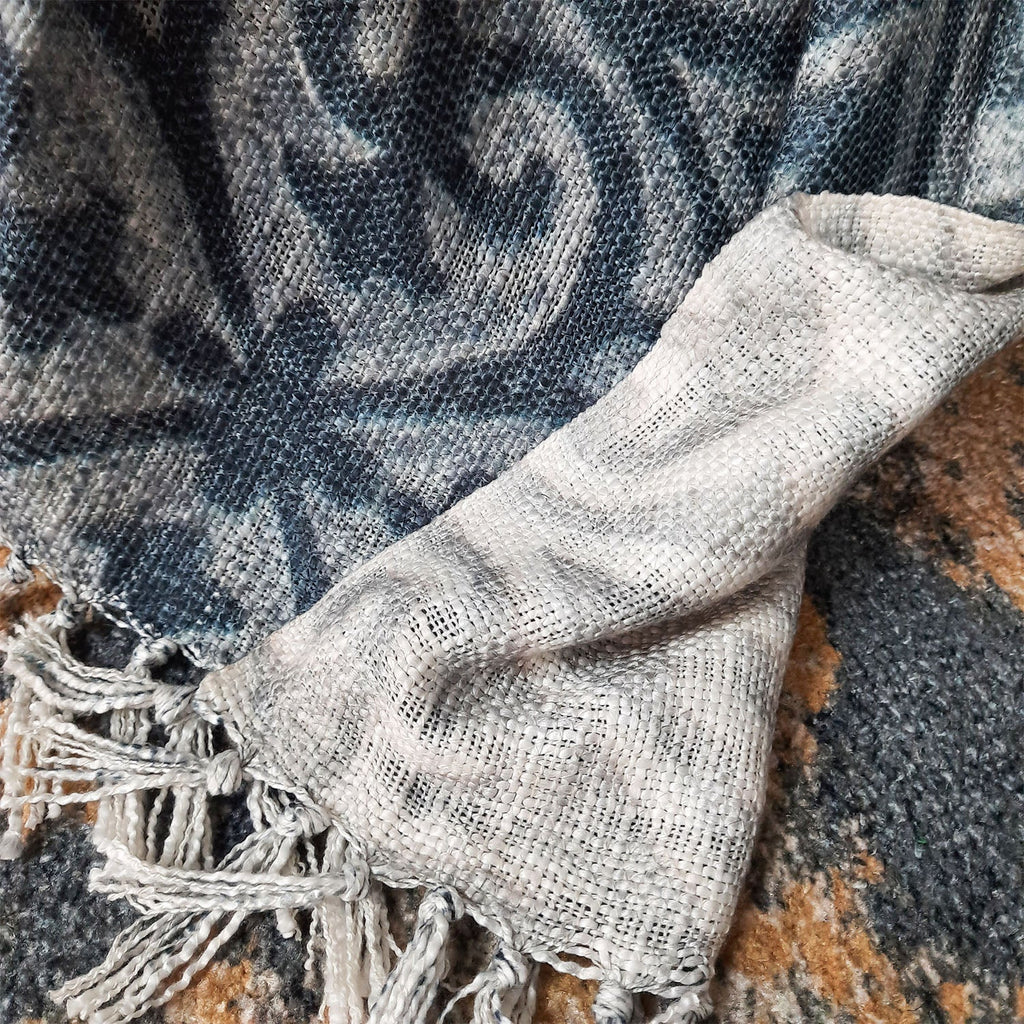 Storilane Beautiful Soft Sofa Throw | Grey & White Double Side Design | Virgin Premium Polyester Slub Handloom Sofa Throw