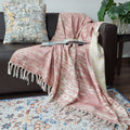 Storilane Beautiful Soft Sofa Throw | Light Coral & Yellow Double Side Design | Virgin Premium Polyester Slub Handloom Sofa Throw