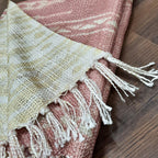 Storilane Beautiful Soft Sofa Throw | Light Coral & Yellow Double Side Design | Virgin Premium Polyester Slub Handloom Sofa Throw