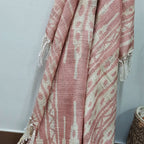 Storilane Beautiful Soft Sofa Throw | Light Coral & Yellow Double Side Design | Virgin Premium Polyester Slub Handloom Sofa Throw