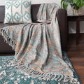 Storilane Beautiful Soft Sofa Throw | Modern Abstract Design | Virgin Premium Polyester Slub Handloom Sofa Throw