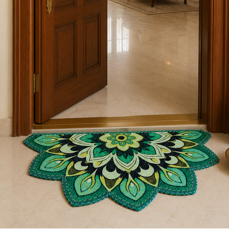 Storilane Floor Mats in Beautiful Rangoli Design | Anti Slip, Durable & Washable | Outdoor & Indoor