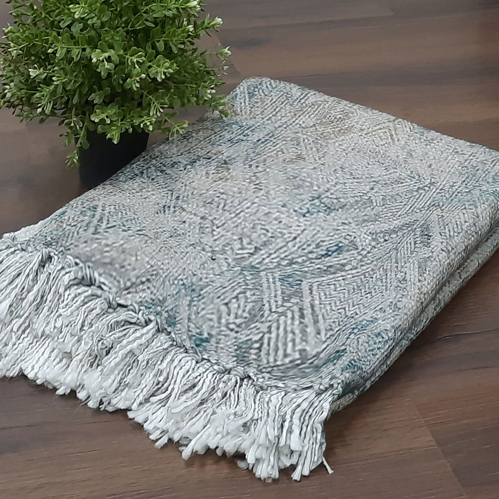 Storilane Beautiful Soft Sofa Throw | Modern Design | Virgin Premium Polyester Slub Handloom Sofa Throw
