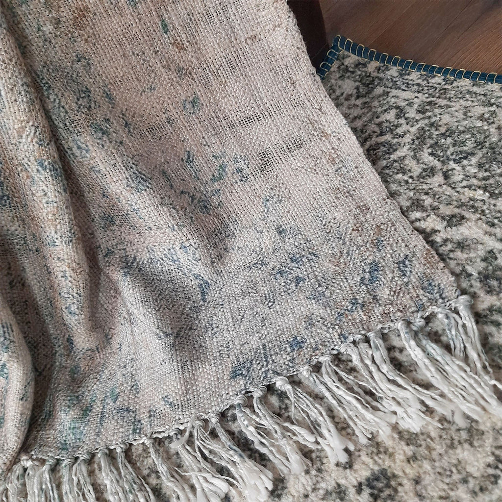 Storilane Beautiful Soft Sofa Throw | Modern Design | Virgin Premium Polyester Slub Handloom Sofa Throw