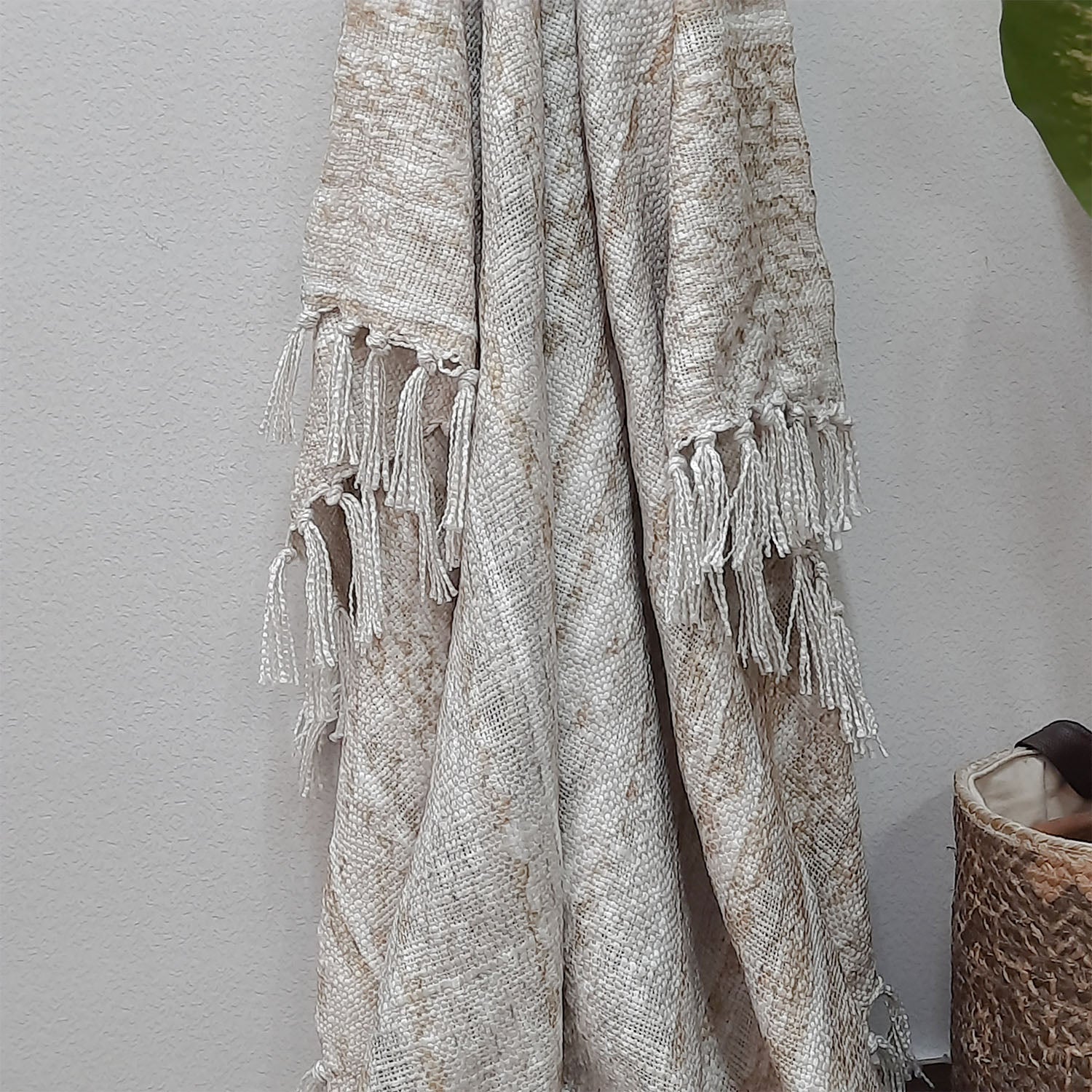 Storilane Beautiful Soft Sofa Throw | Modern Ethnic Design | Virgin Premium Polyester Slub Handloom Sofa Throw