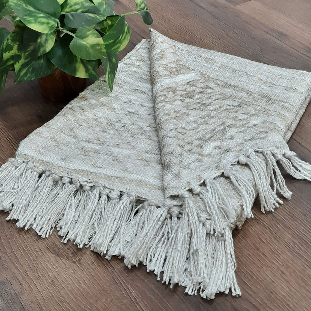 Storilane Beautiful Soft Sofa Throw | Modern Ethnic Design | Virgin Premium Polyester Slub Handloom Sofa Throw