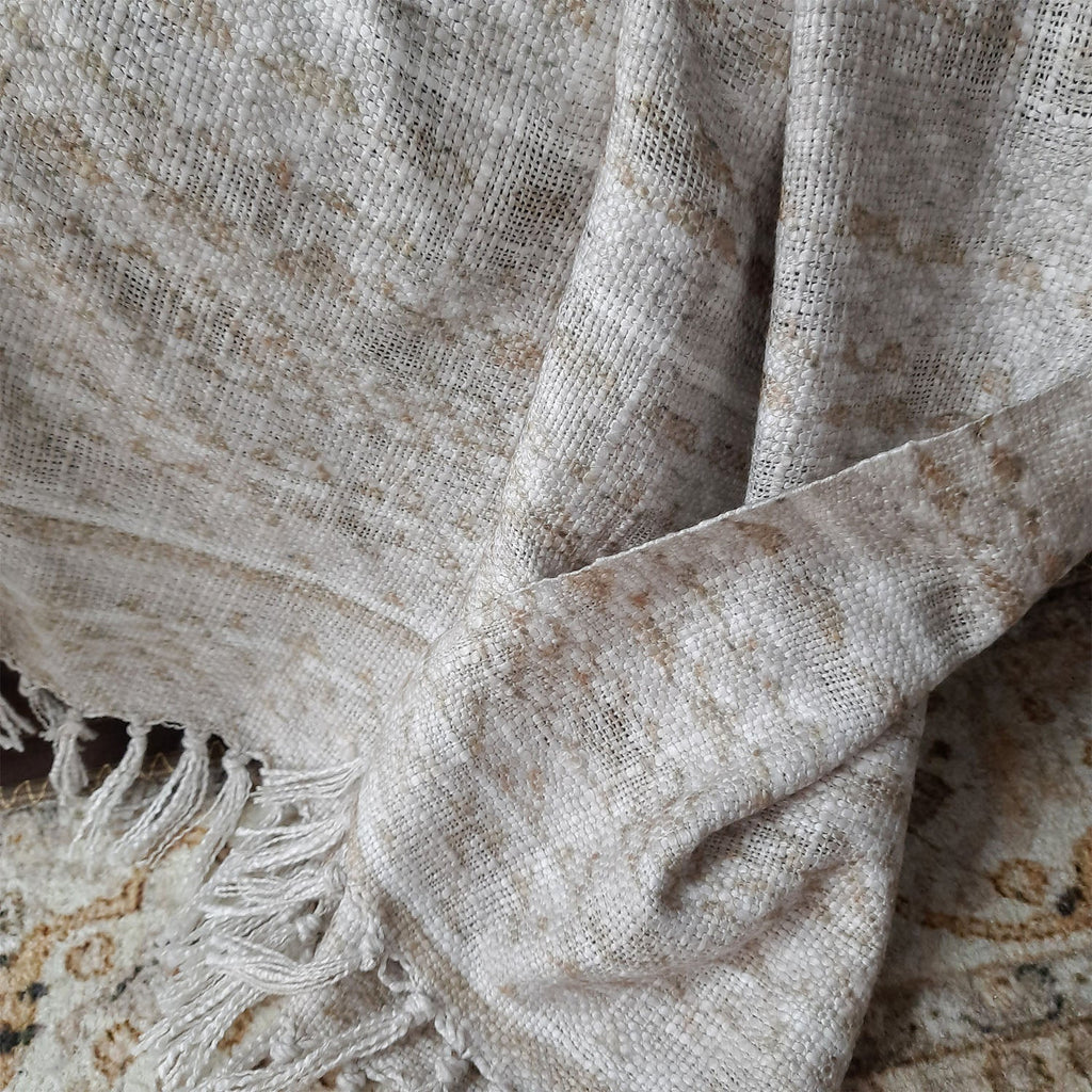 Storilane Beautiful Soft Sofa Throw | Modern Ethnic Design | Virgin Premium Polyester Slub Handloom Sofa Throw