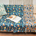 Storilane Cute Reversible Soft Sofa Throw | Modern Design | Virgin Premium Polyester Slub Handloom Sofa Throw