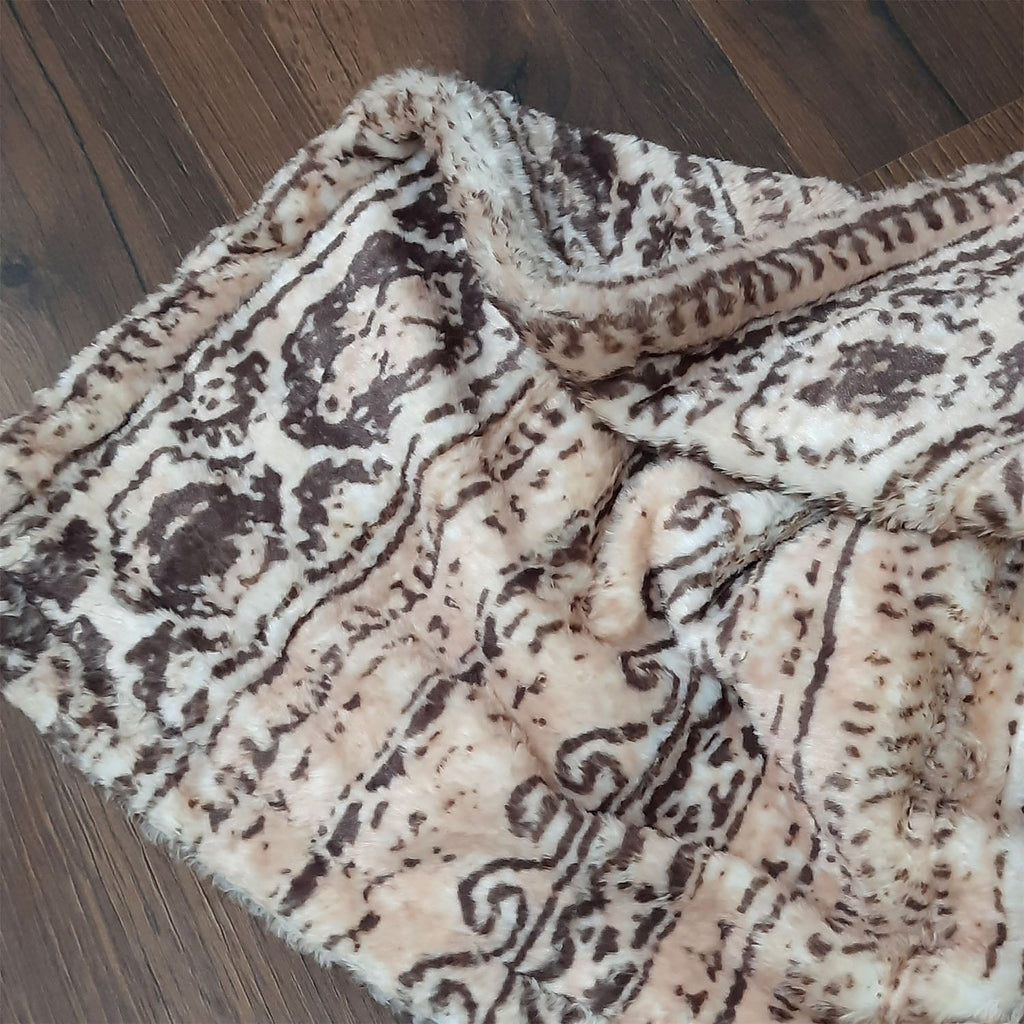 Storilane Everlasting Comfort Faux Fur Throw Blanket | Double Sided, Soft, Warm, Cozy, Luxury, Fluffy Blankets for Couch and Bed | Ethnic Print for Sofa Large (180x145cm)