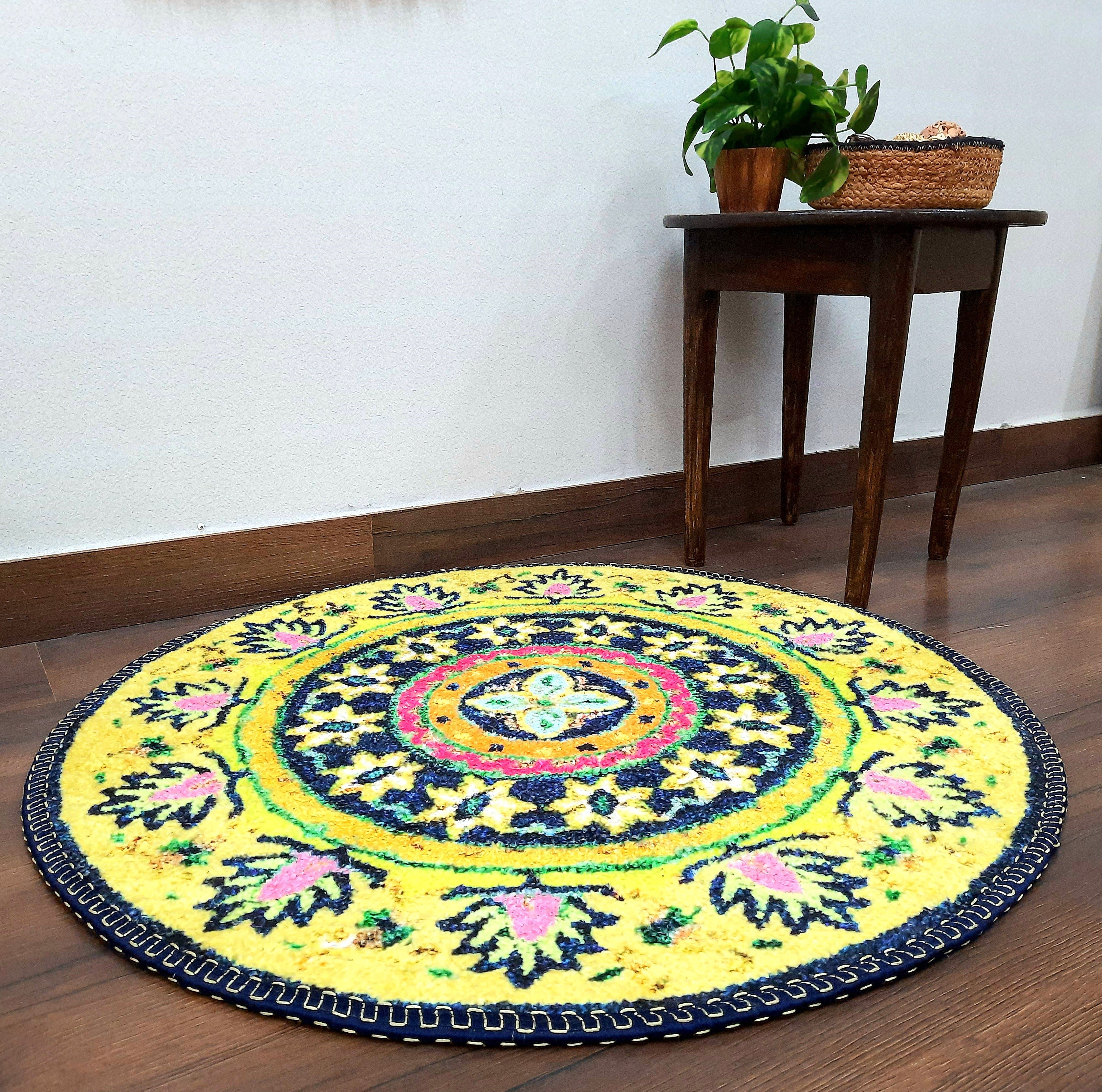 Storilane HandMade Floor Mats in Beautiful Traditional Design | Anti Slip, Durable & Washable | Outdoor & Indoor