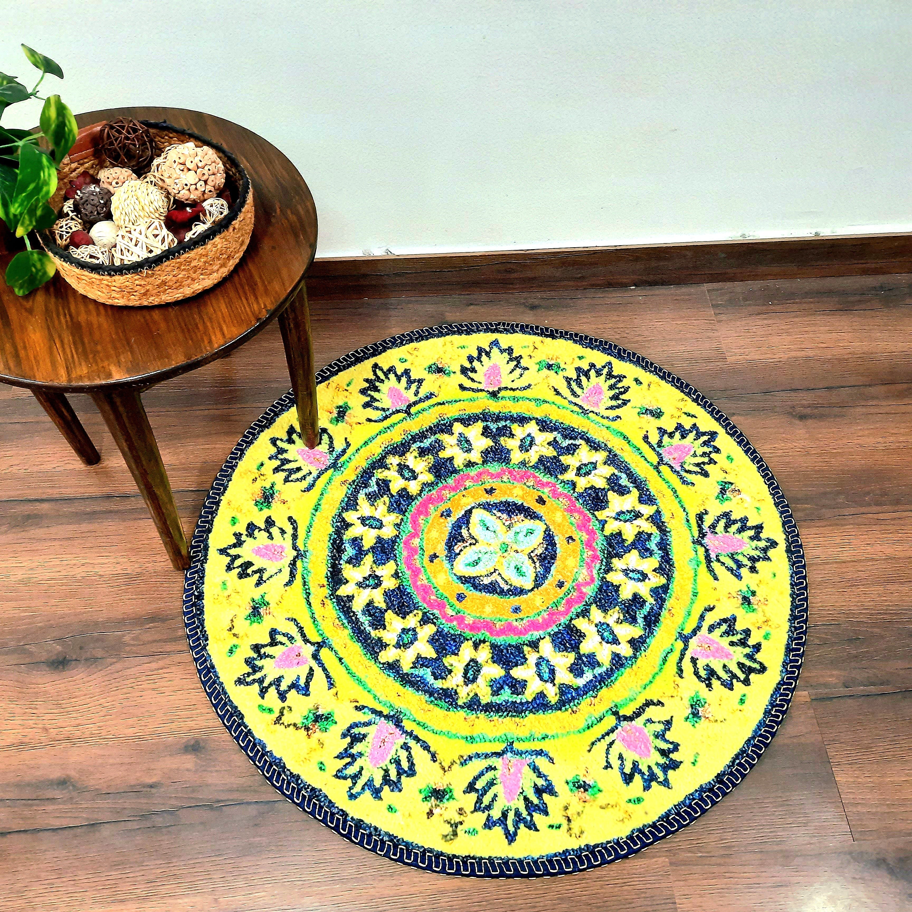 Storilane HandMade Floor Mats in Beautiful Traditional Design | Anti Slip, Durable & Washable | Outdoor & Indoor