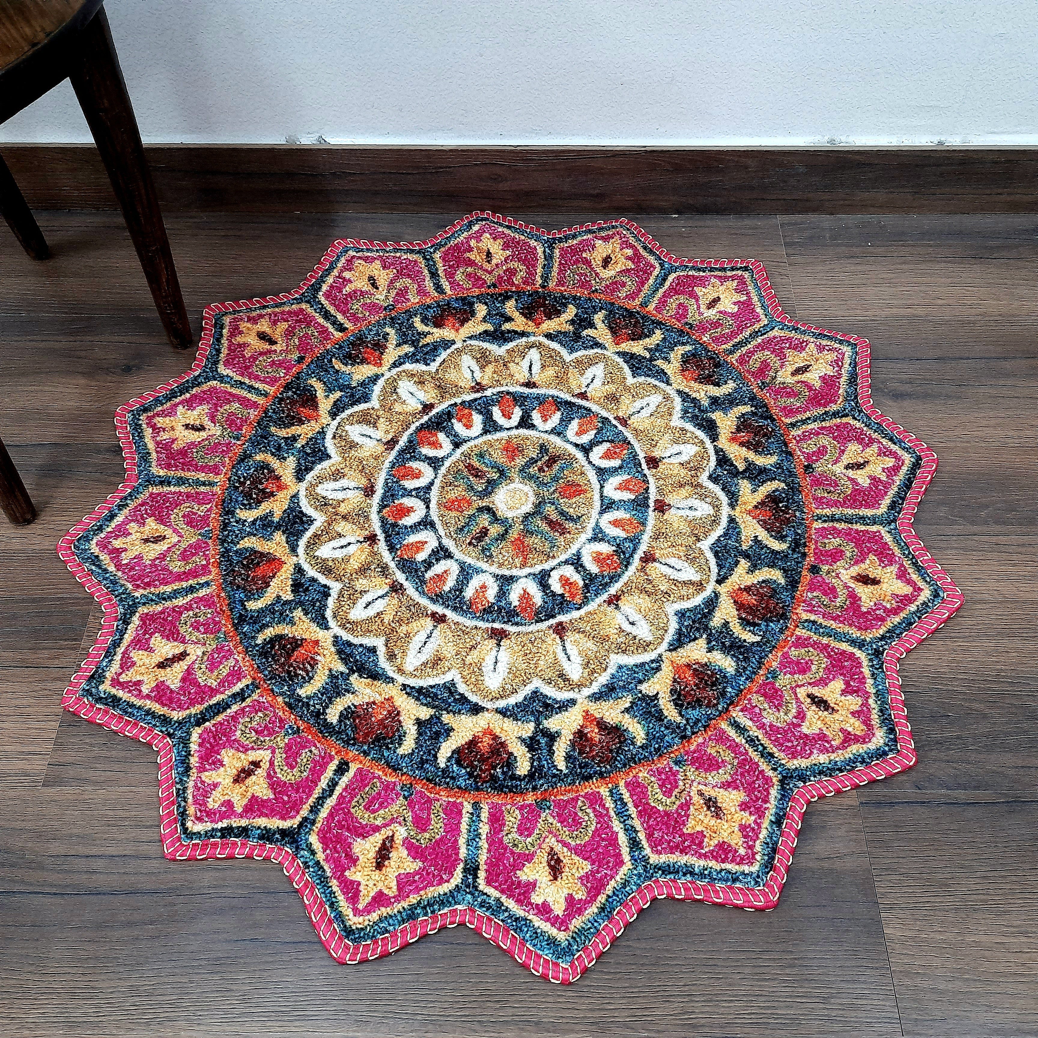 Storilane Floor Mats in Beautiful Traditional Rangoli Colors | Anti Slip, Durable & Washable | Outdoor & Indoor