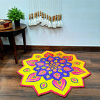 Storilane Carpets in Beautiful Rangoli Petals Design | Durable & Washable | Outdoor & Indoor