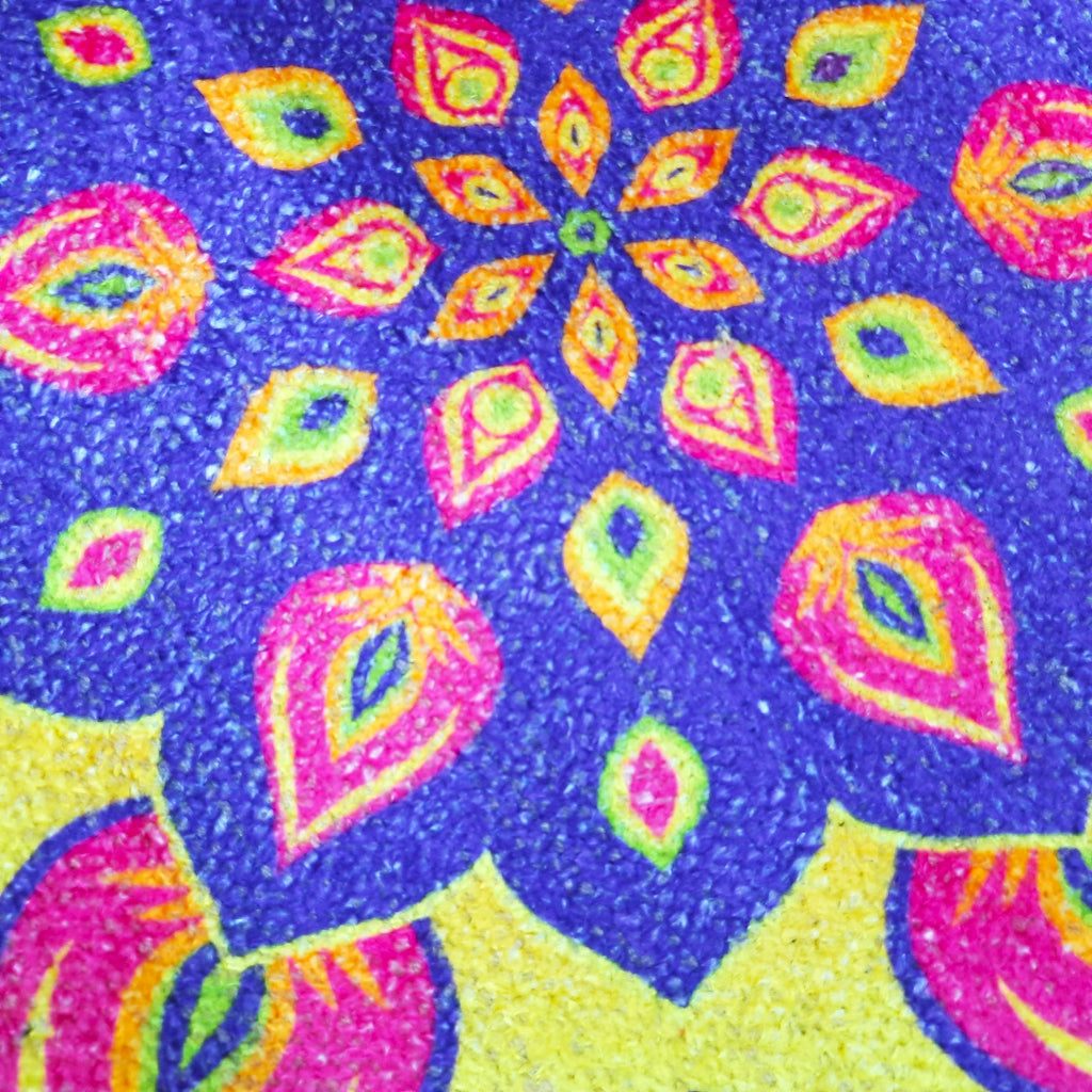 Storilane Carpets in Beautiful Rangoli Petals Design | Durable & Washable | Outdoor & Indoor