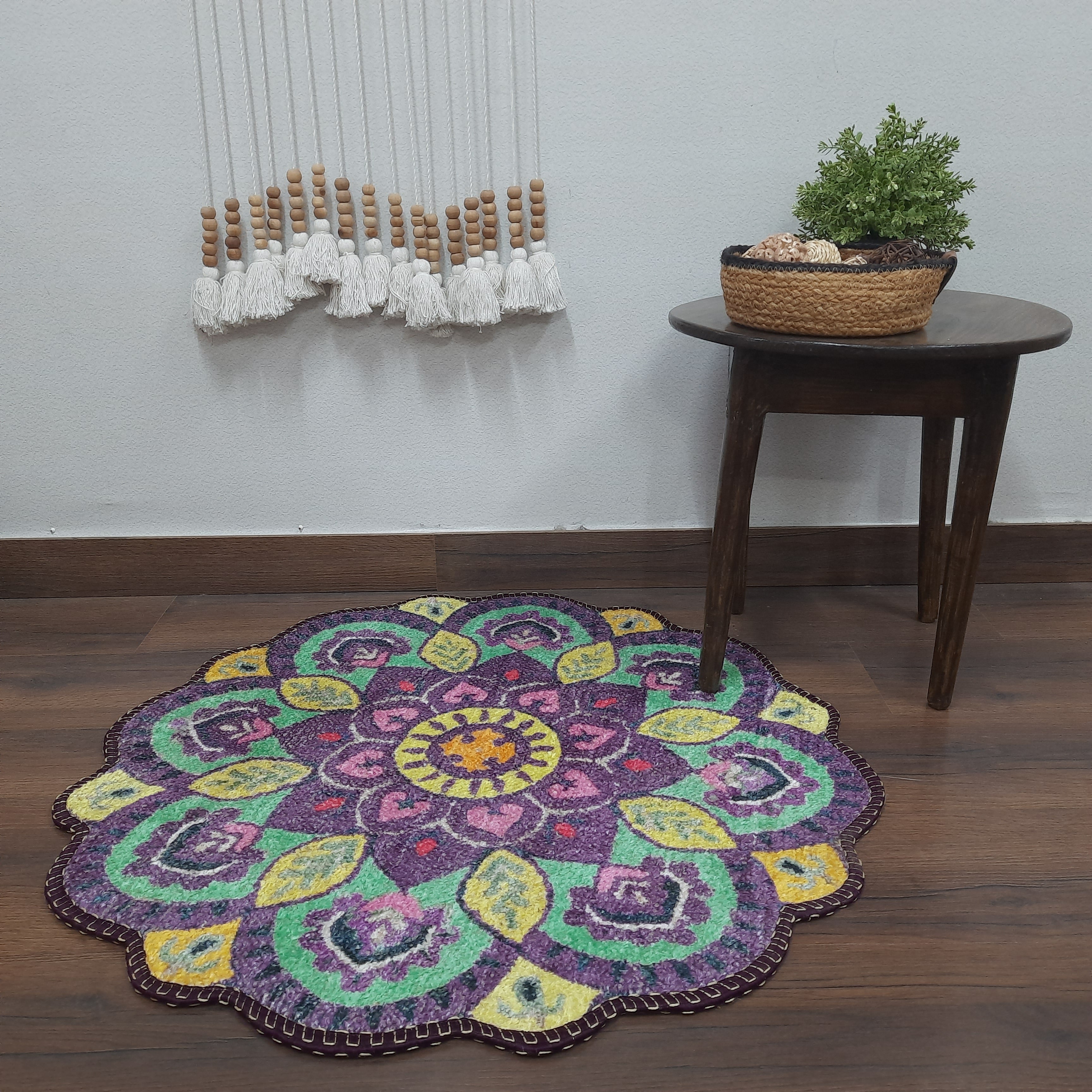 Storilane Floor Mats in Beautiful Traditional  Design Rangoli Colors | Anti Slip, Durable & Washable | Outdoor & Indoor