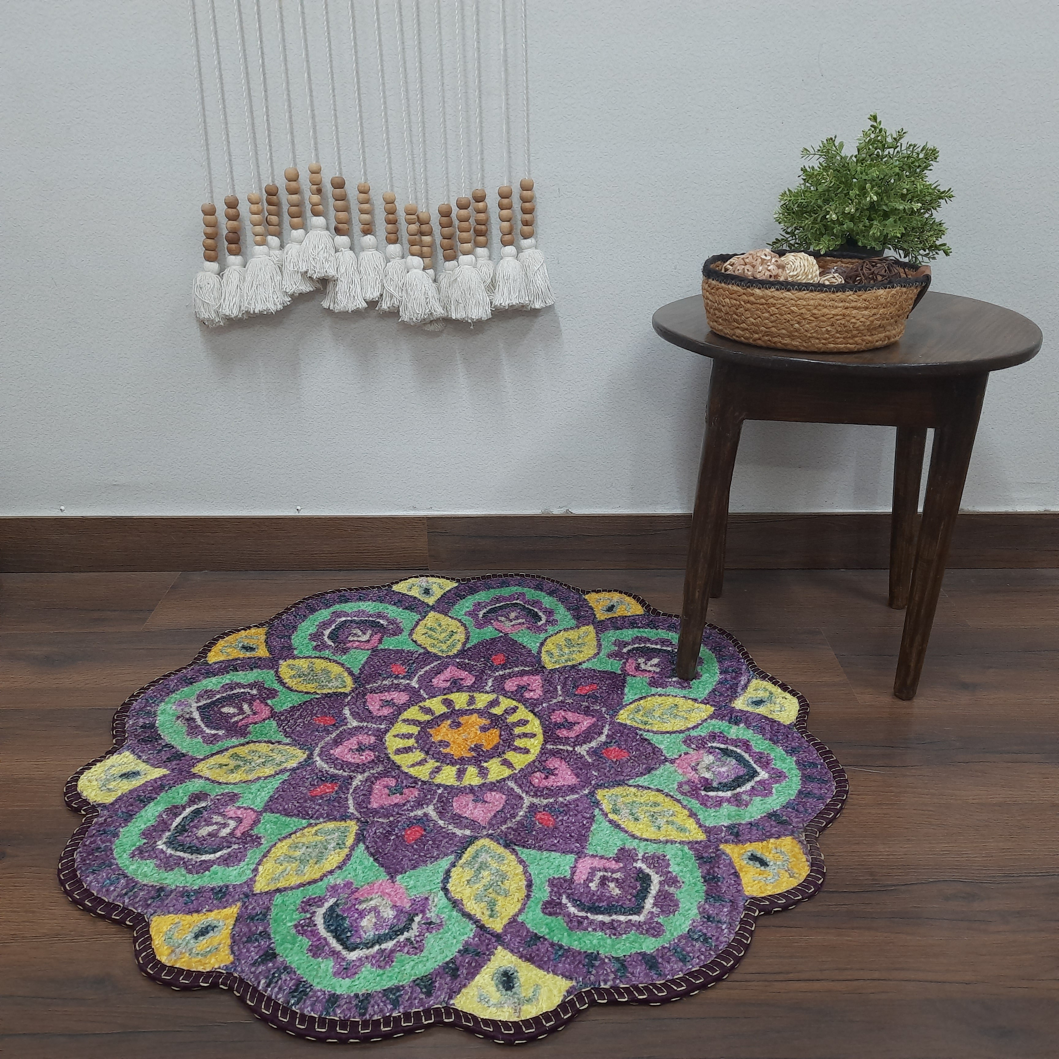 Storilane Floor Mats in Beautiful Traditional  Design Rangoli Colors | Anti Slip, Durable & Washable | Outdoor & Indoor