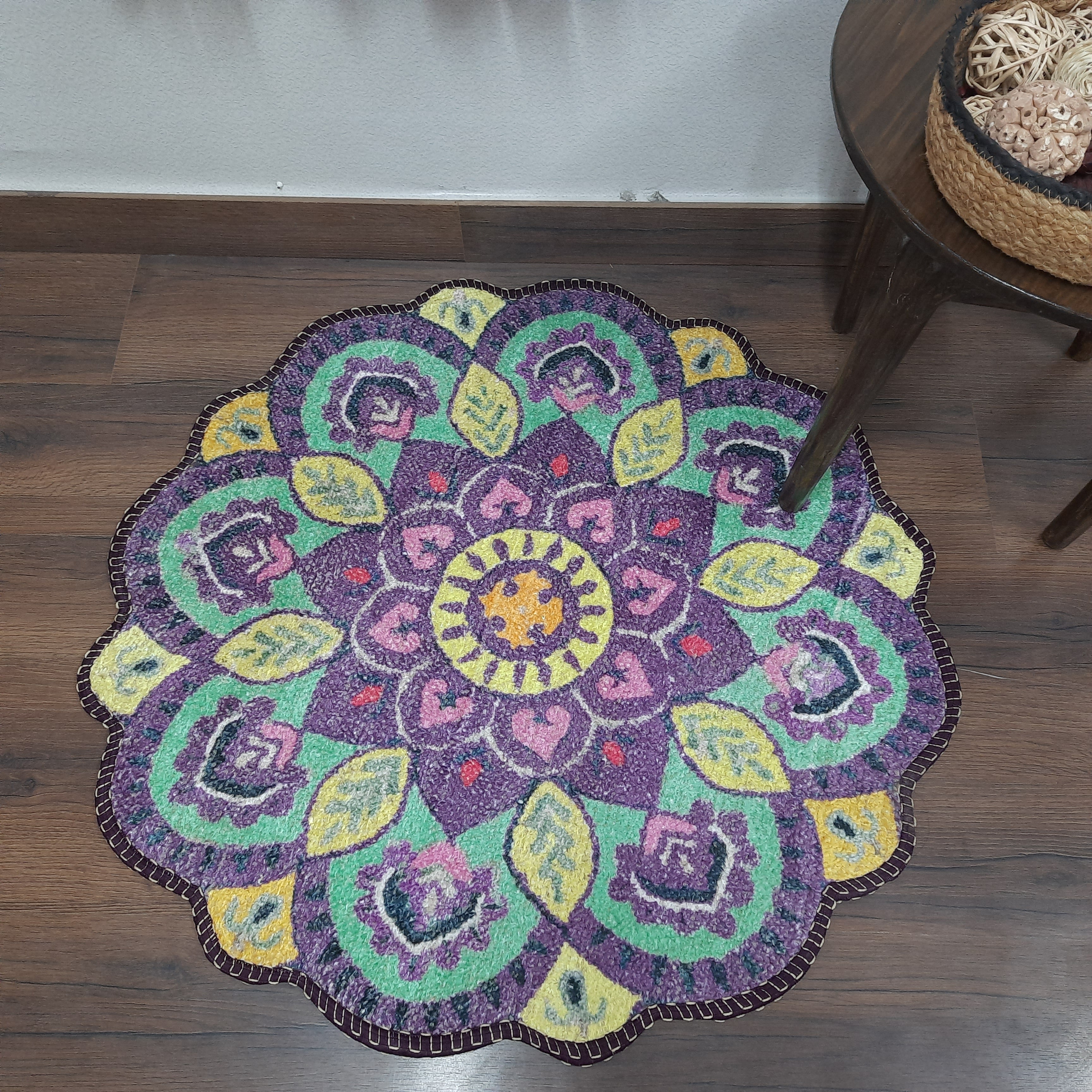 Storilane Floor Mats in Beautiful Traditional  Design Rangoli Colors | Anti Slip, Durable & Washable | Outdoor & Indoor