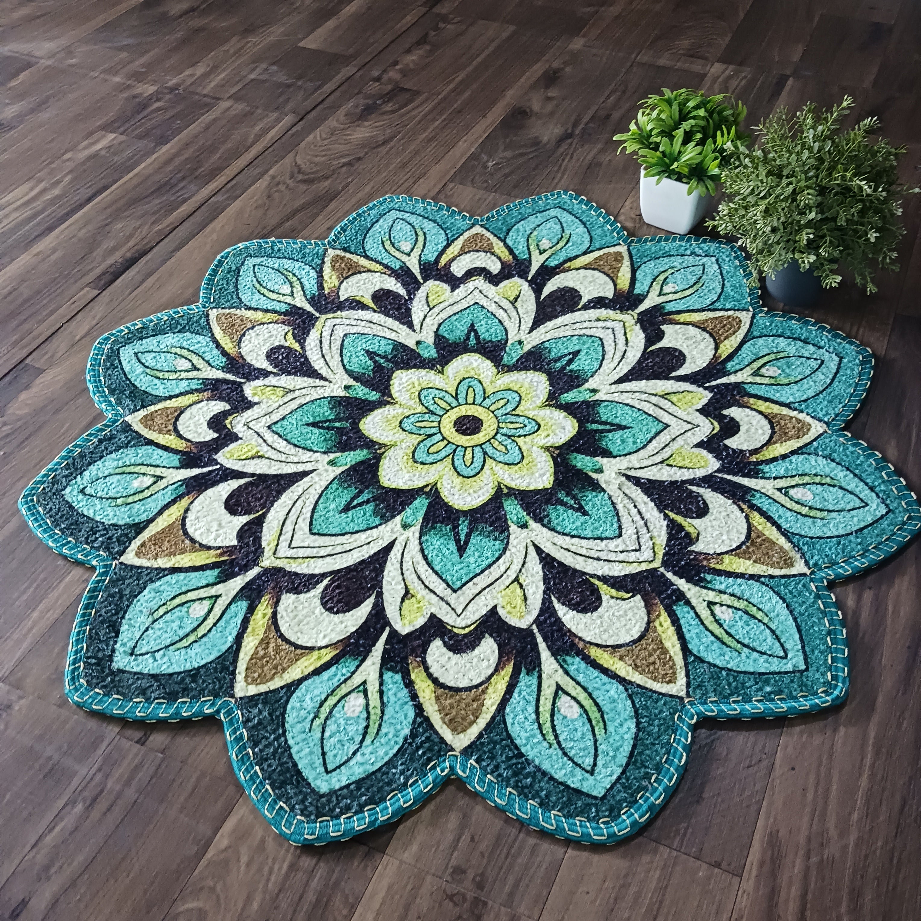 Storilane HandMade Floor Mats in Beautiful Traditional Rangoli Colors | Anti Slip, Durable & Washable | Outdoor & Indoor
