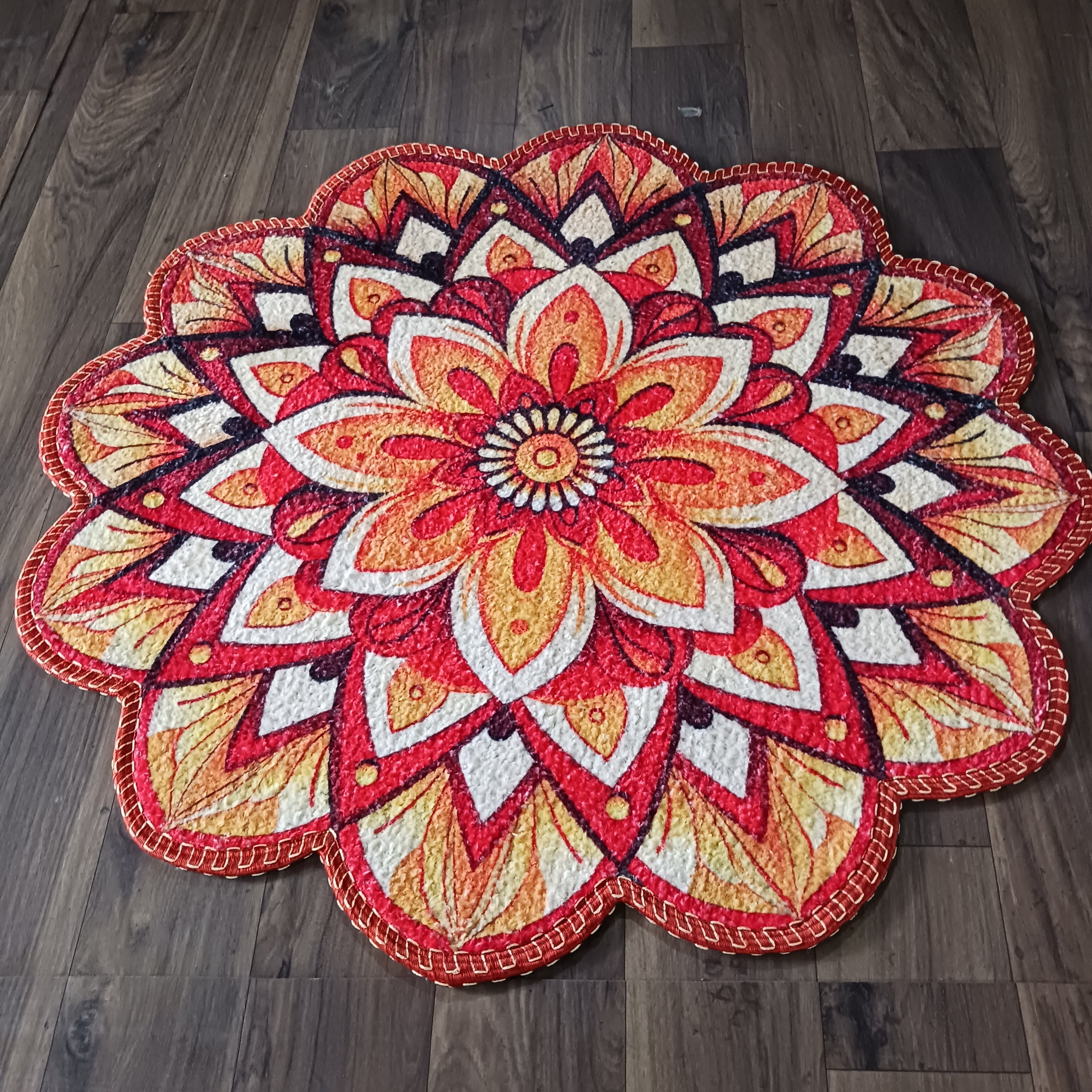 Storilane HandMade Floor Mats in Beautiful Traditional Rangoli Colors | Anti Slip, Durable & Washable | Outdoor & Indoor