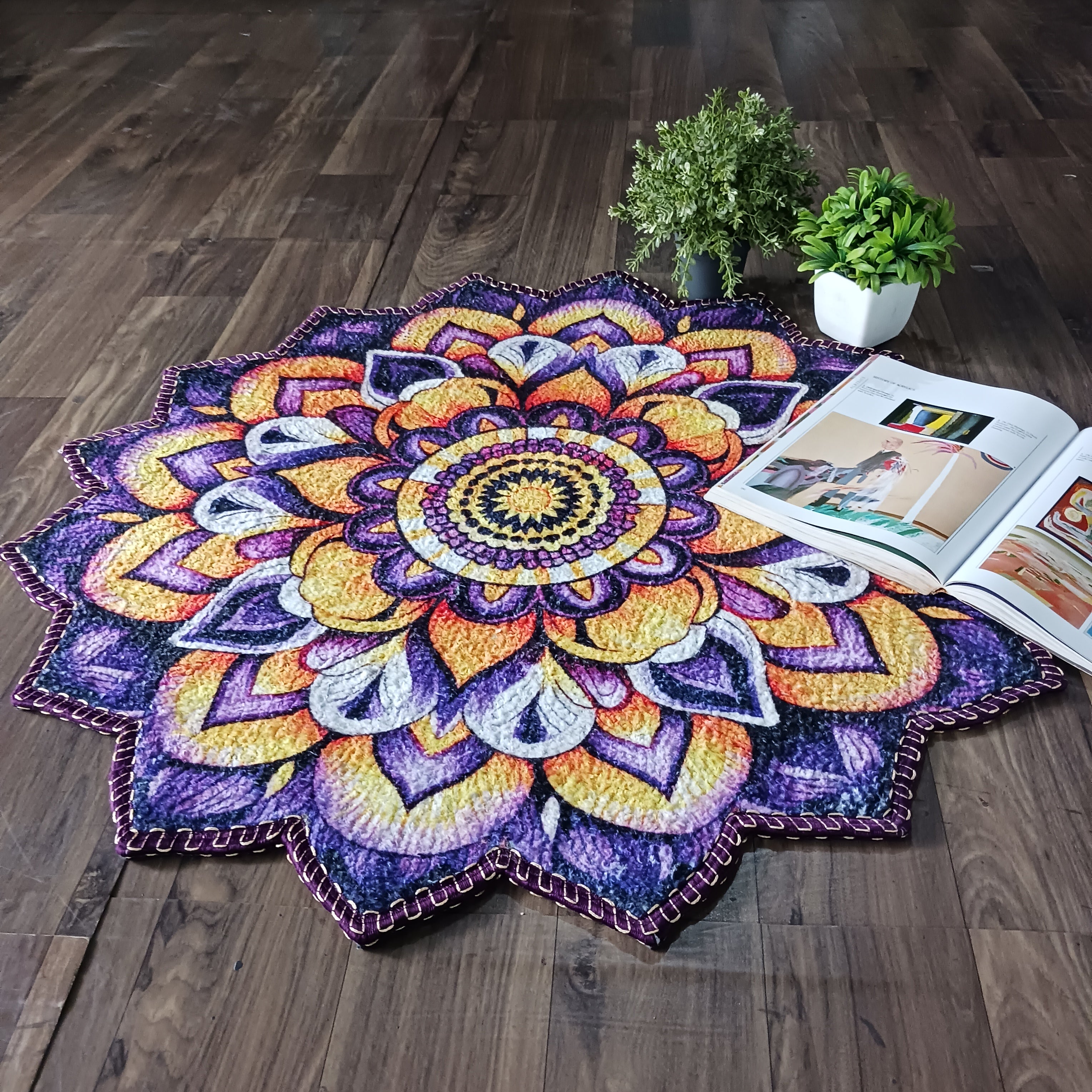 Storilane Floor Mats in Beautiful Traditional Rangoli Colors | Anti Slip, Durable & Washable | Outdoor & Indoor