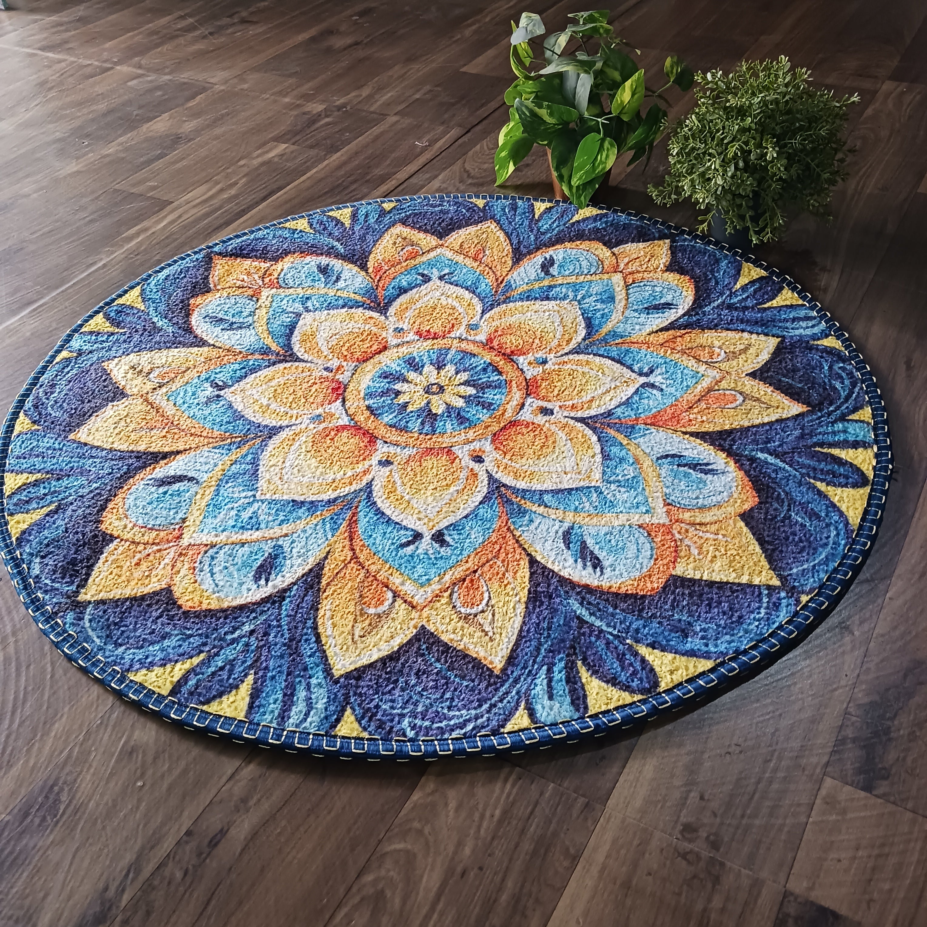 Storilane Floor Mats in Beautiful Traditional Rangoli Colors | Anti Slip, Durable & Washable | Outdoor & Indoor