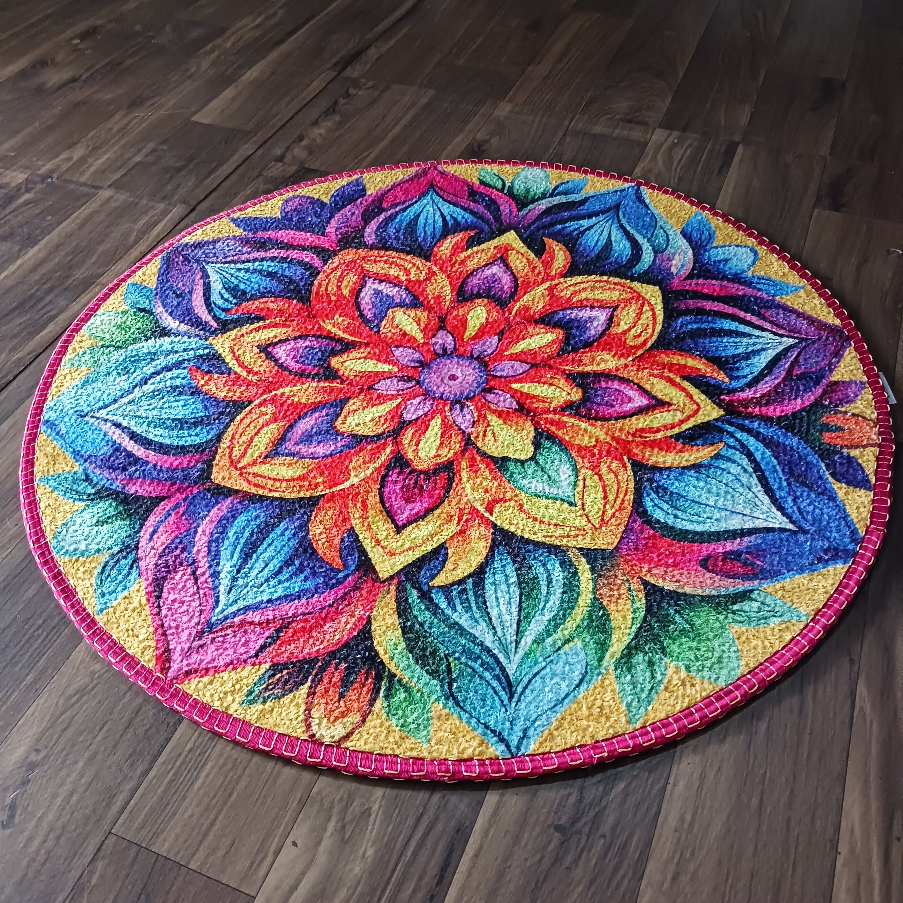Storilane Floor Mats in Beautiful Traditional Rangoli Colors | Anti Slip, Durable & Washable | Outdoor & Indoor