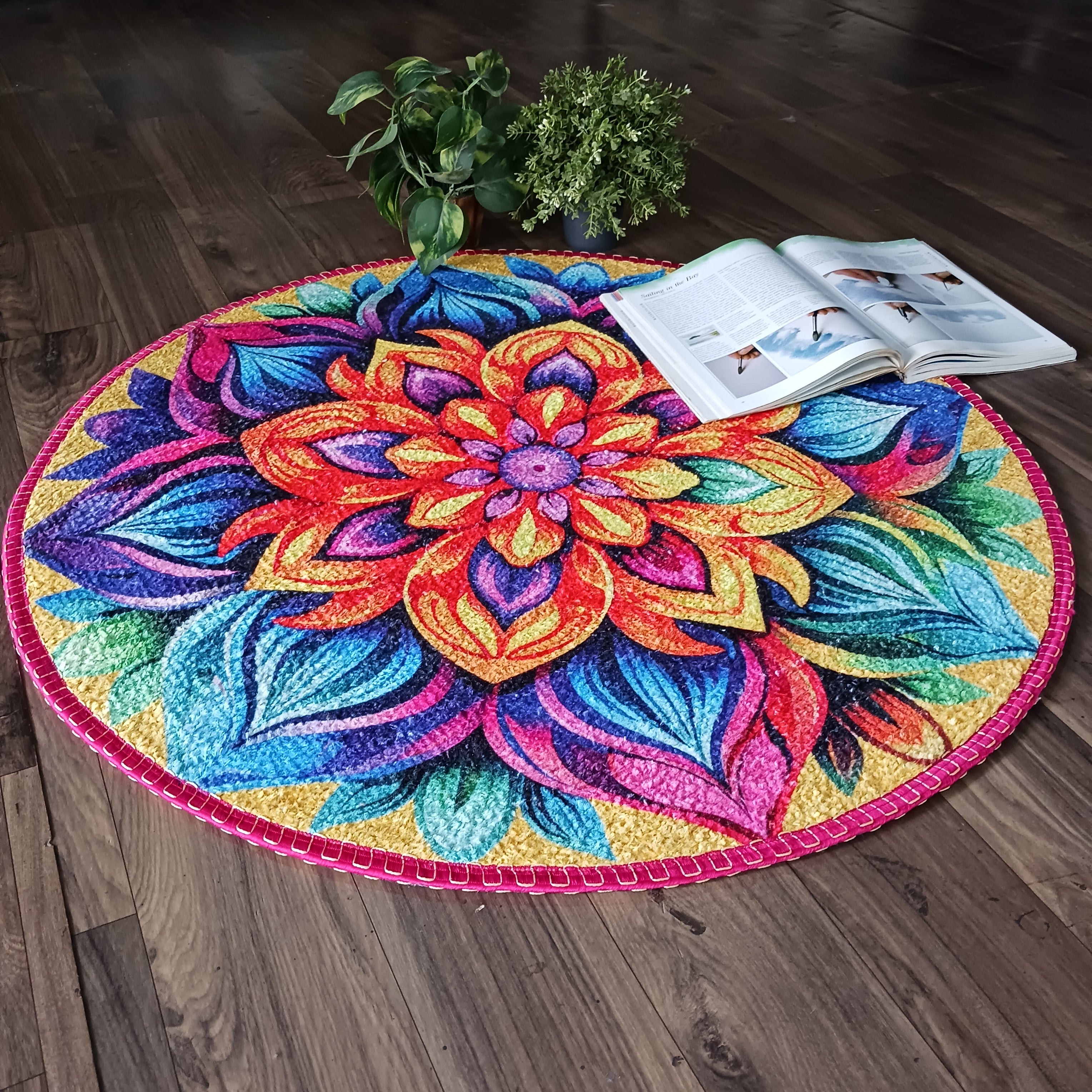 Storilane Floor Mats in Beautiful Traditional Rangoli Colors | Anti Slip, Durable & Washable | Outdoor & Indoor