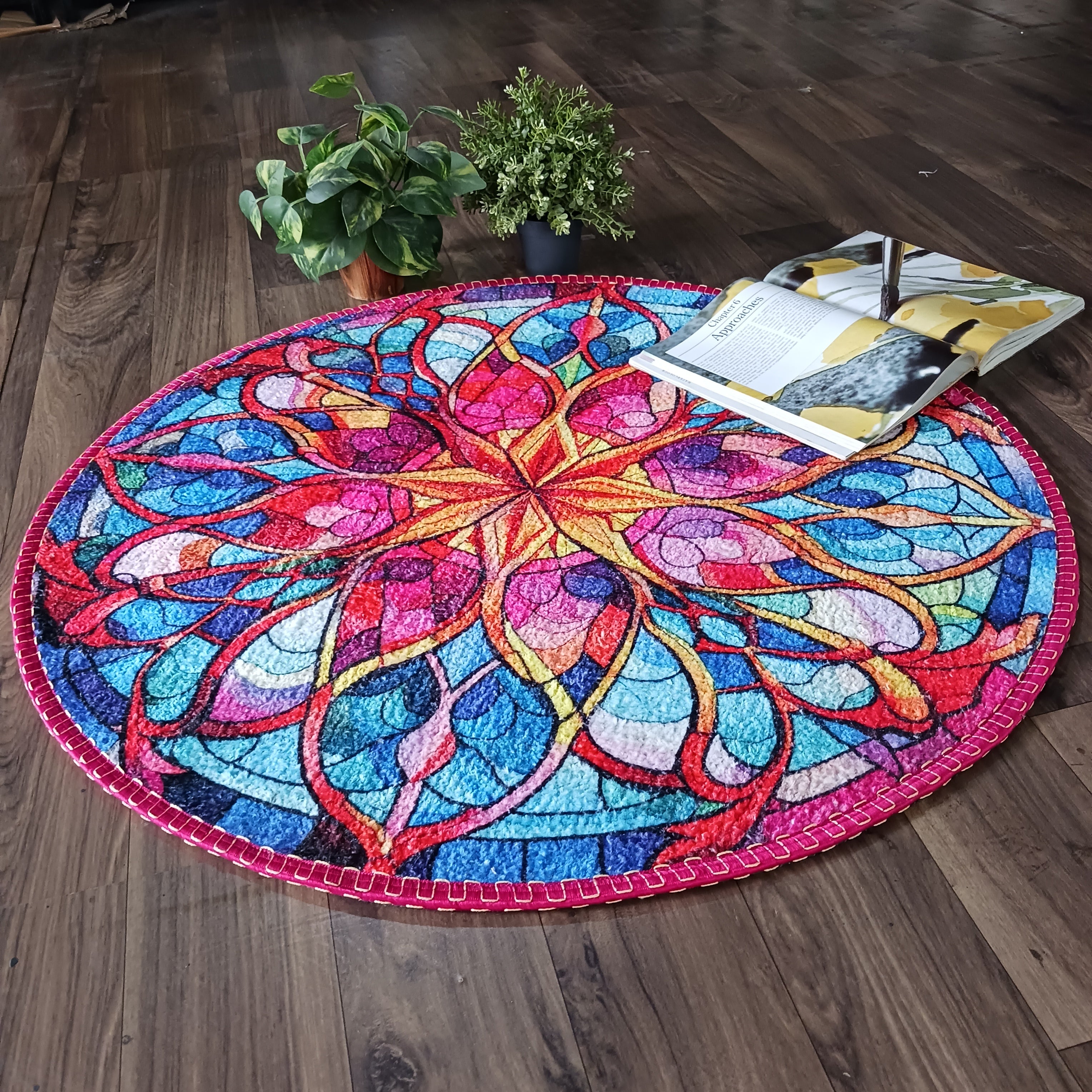 Storilane HandMade Floor Mats in Beautiful Traditional Rangoli Colors | Anti Slip, Durable & Washable | Outdoor & Indoor