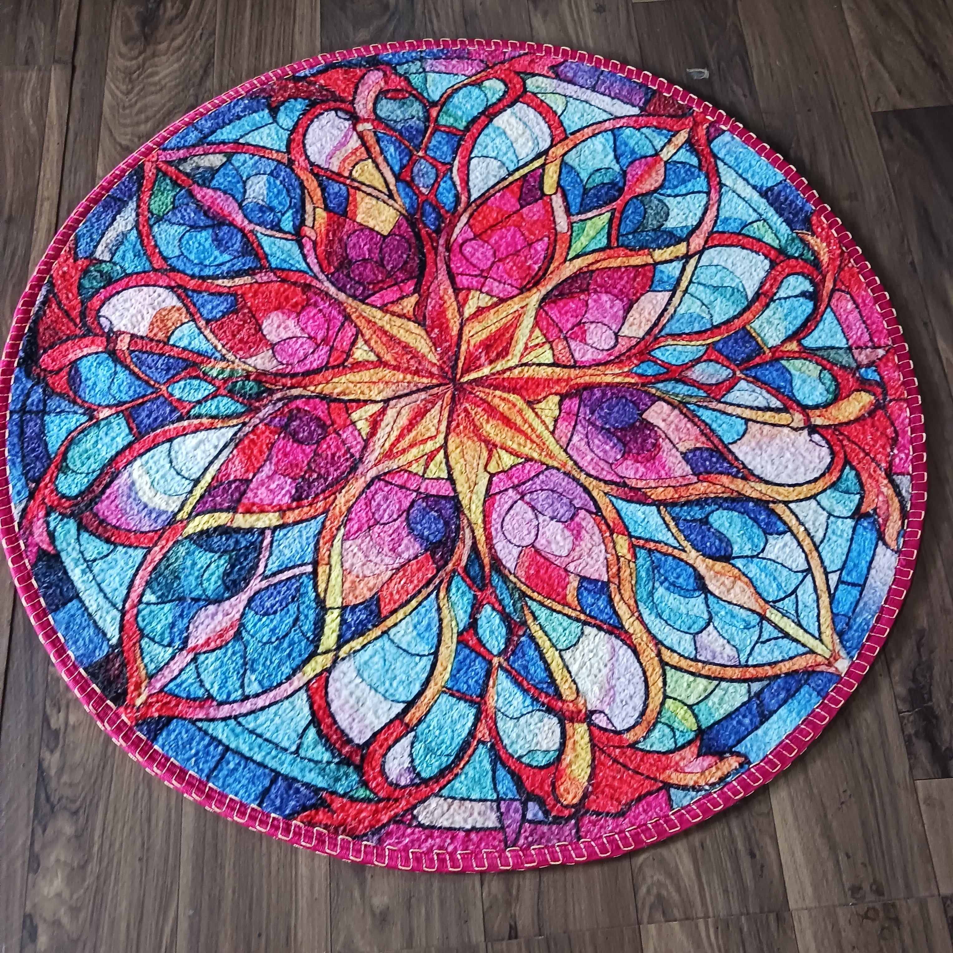 Storilane HandMade Floor Mats in Beautiful Traditional Rangoli Colors | Anti Slip, Durable & Washable | Outdoor & Indoor
