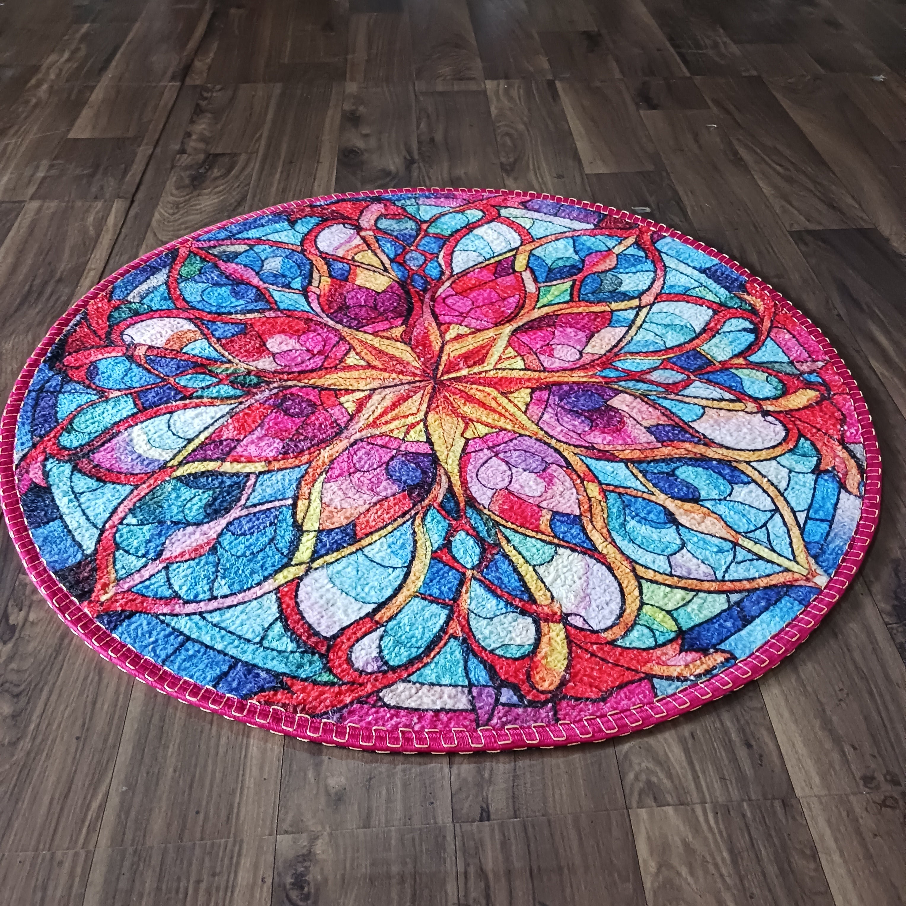 Storilane HandMade Floor Mats in Beautiful Traditional Rangoli Colors | Anti Slip, Durable & Washable | Outdoor & Indoor