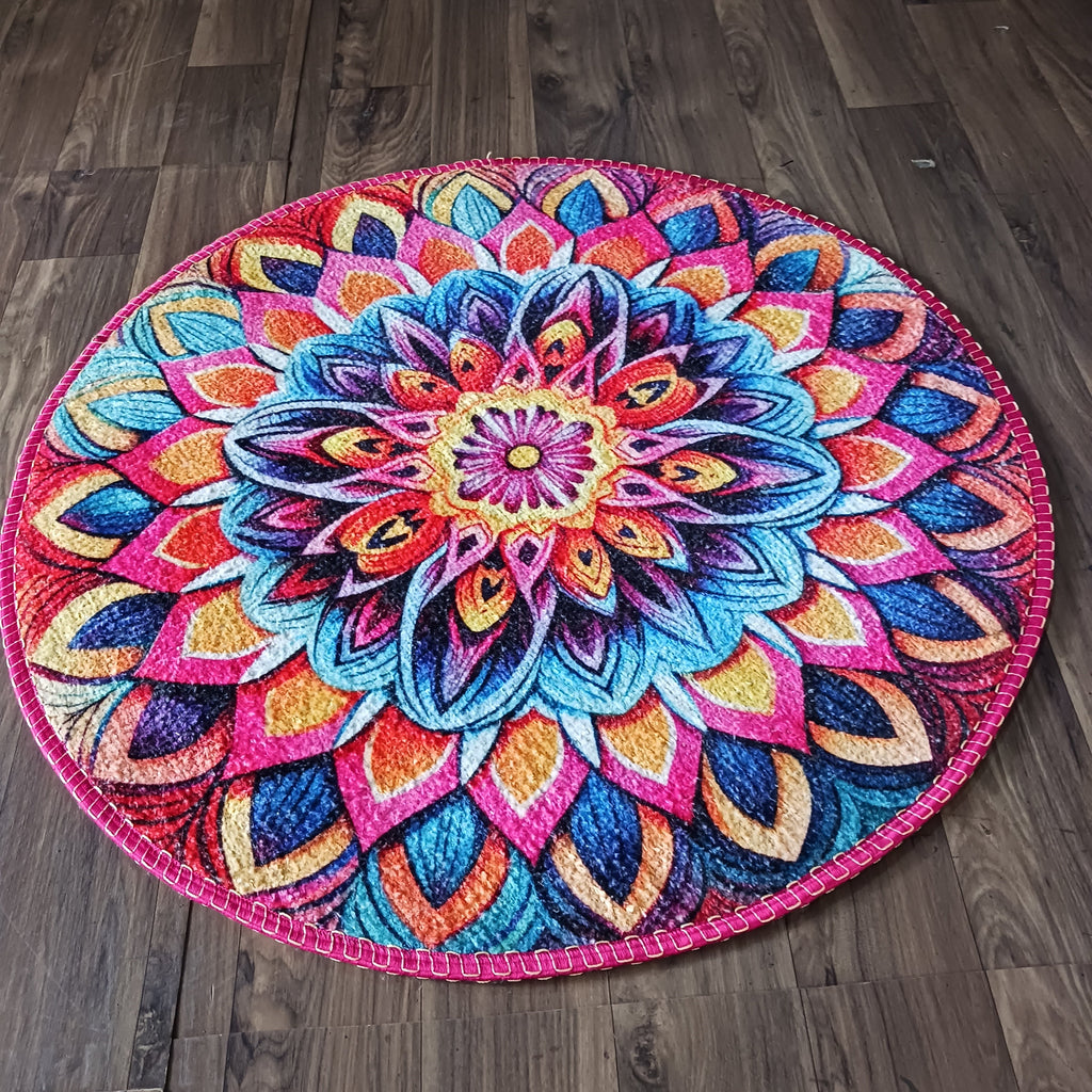 Storilane HandMade Floor Mats in Beautiful Traditional Rangoli Colors | Anti Slip, Durable & Washable | Outdoor & Indoor
