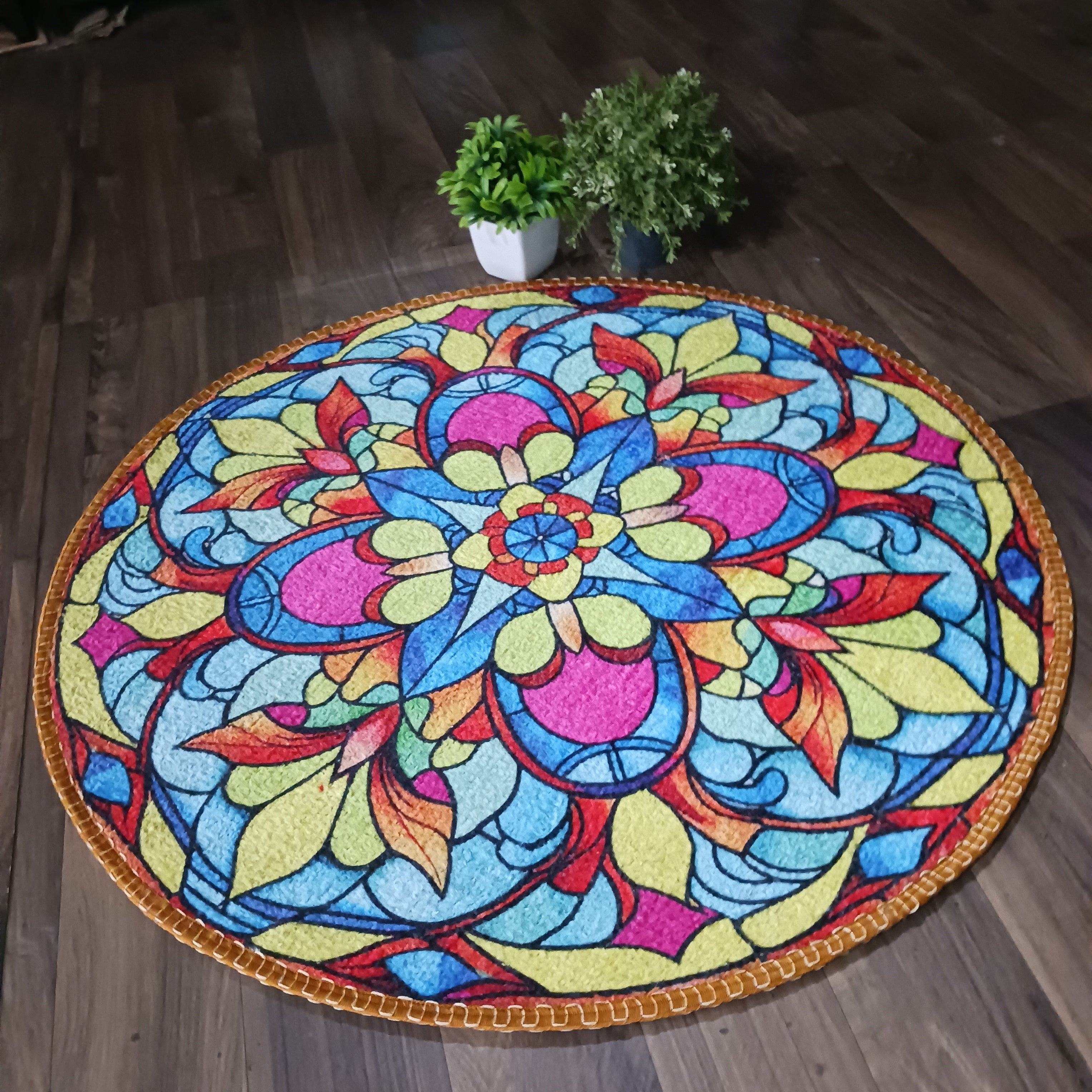 Storilane Floor Mats in Beautiful Traditional Rangoli Colors | Anti Slip, Durable & Washable | Outdoor & Indoor