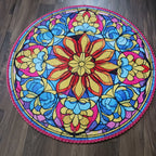Storilane HandMade Floor Mats in Beautiful Traditional Rangoli Colors | Anti Slip, Durable & Washable | Outdoor & Indoor