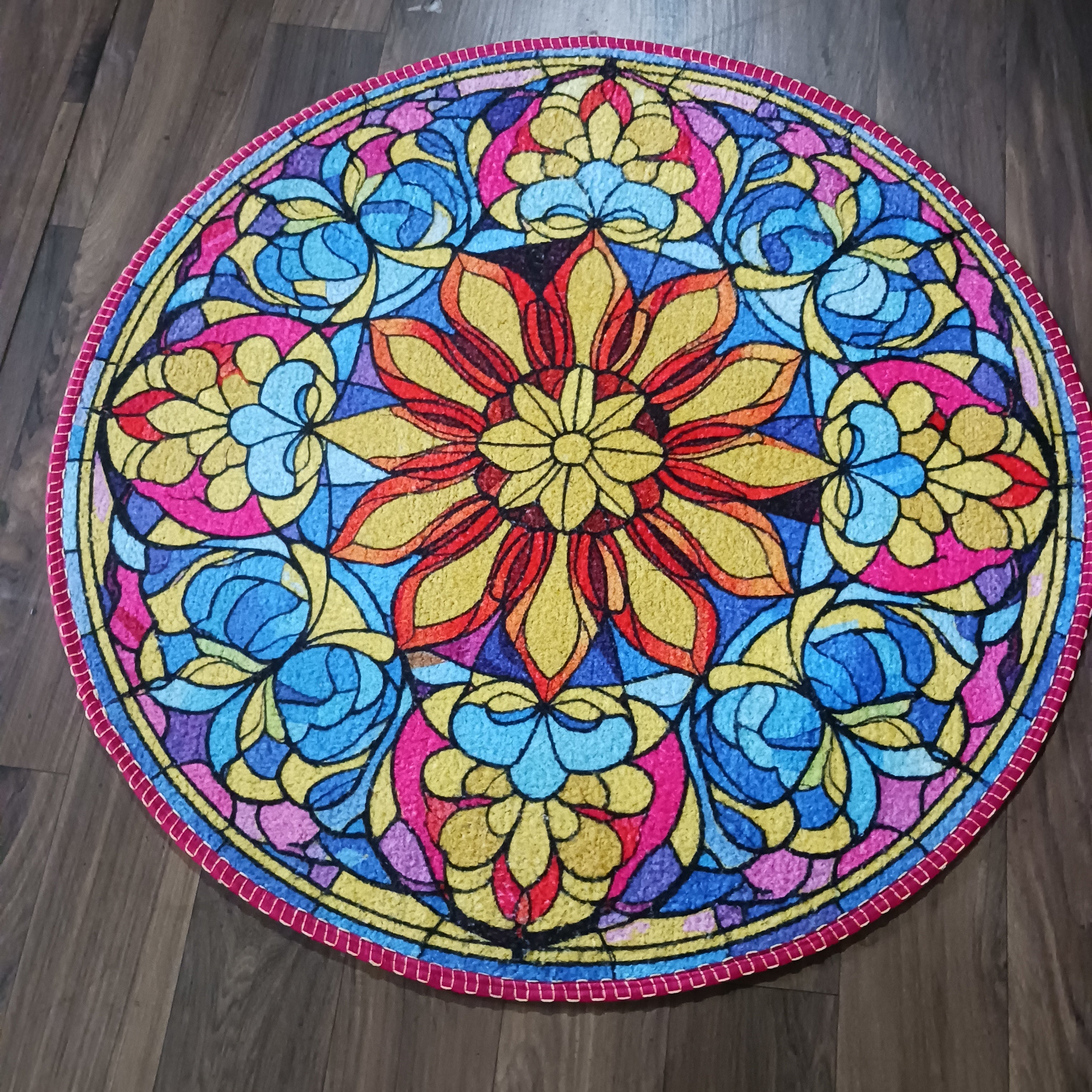 Storilane HandMade Floor Mats in Beautiful Traditional Rangoli Colors | Anti Slip, Durable & Washable | Outdoor & Indoor