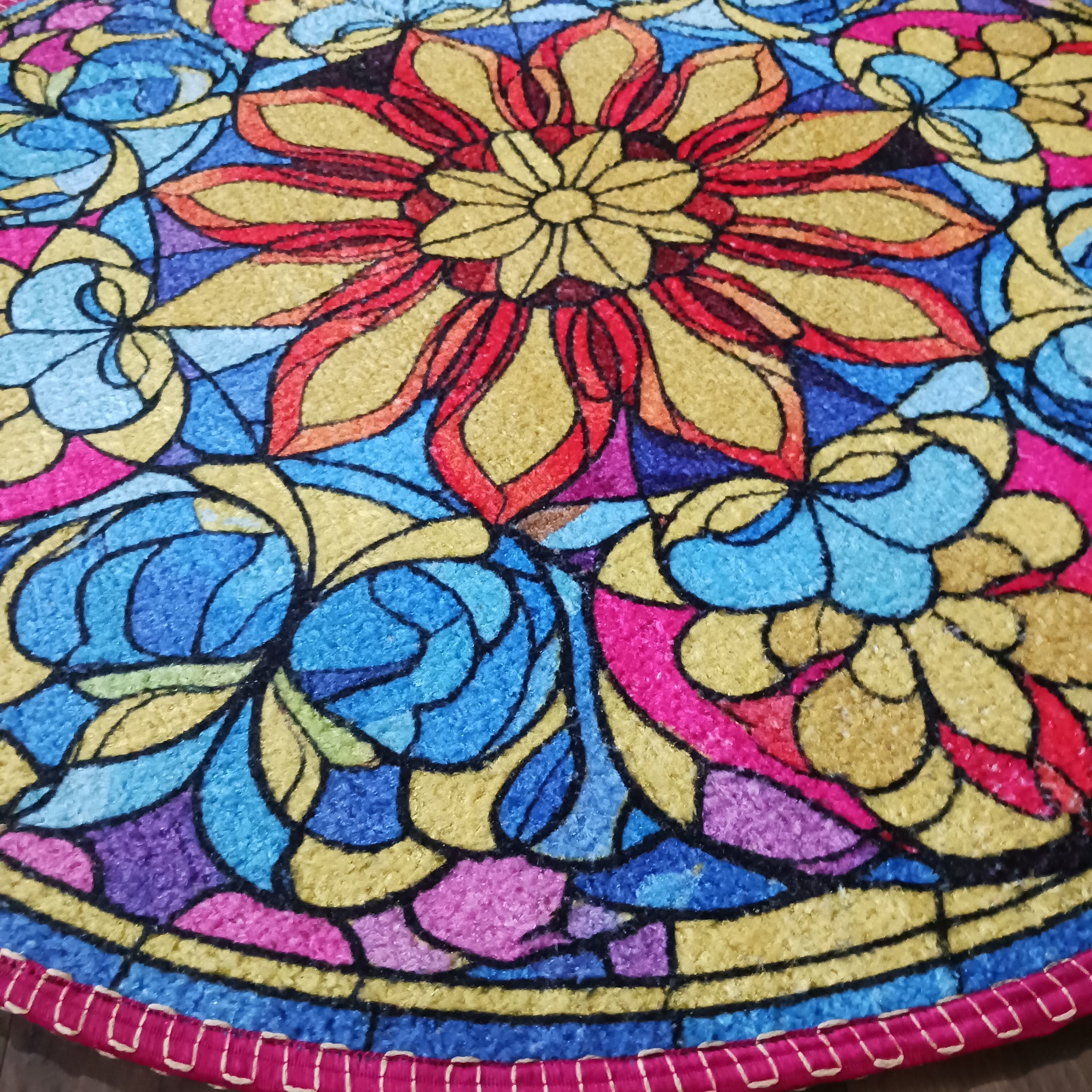 Storilane HandMade Floor Mats in Beautiful Traditional Rangoli Colors | Anti Slip, Durable & Washable | Outdoor & Indoor