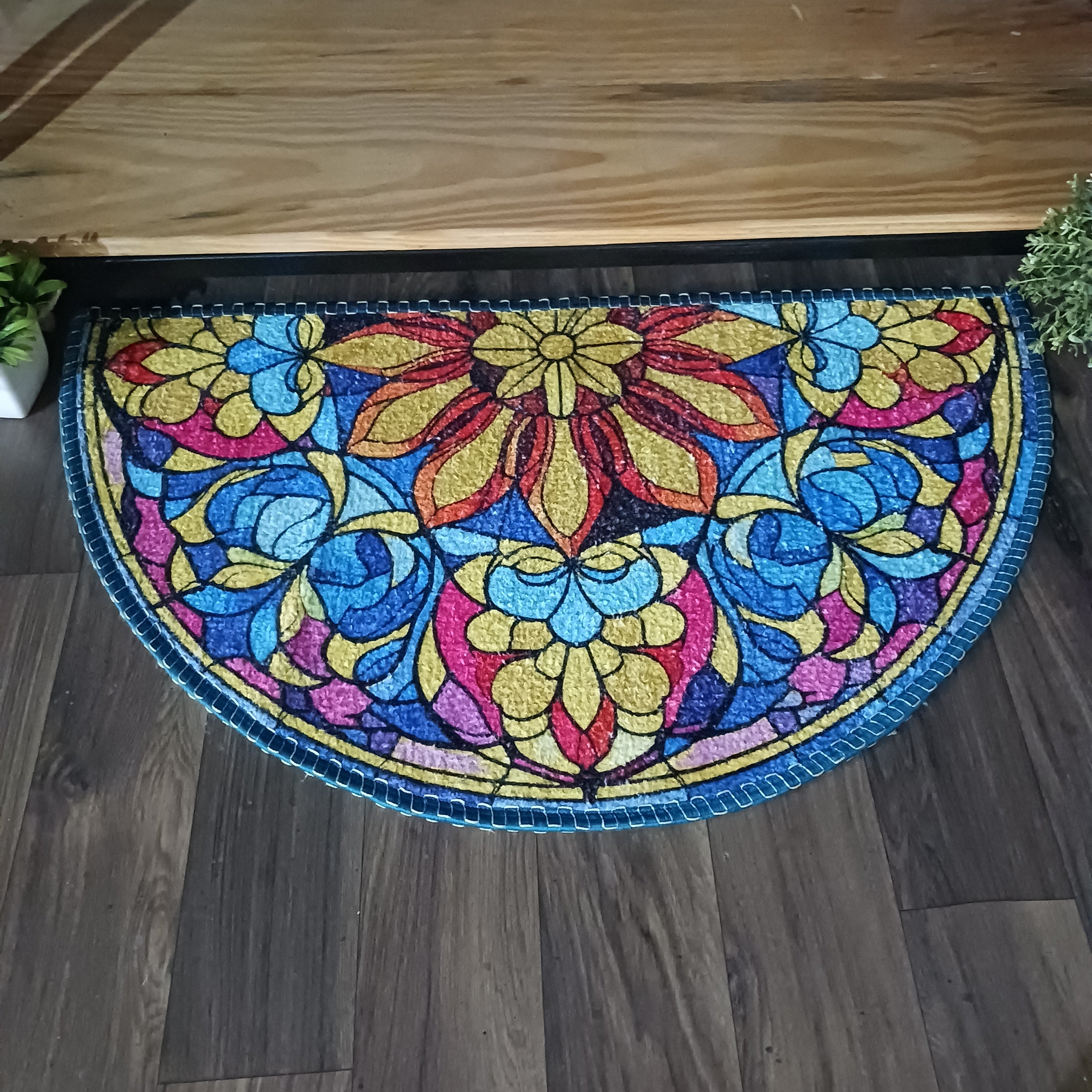 Storilane Floor Mats in Beautiful Rangoli Design | Anti Slip, Durable & Washable | Outdoor & Indoor