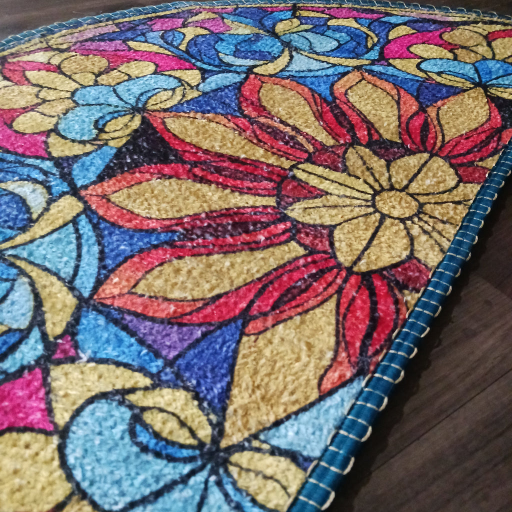 Storilane Floor Mats in Beautiful Rangoli Design | Anti Slip, Durable & Washable | Outdoor & Indoor
