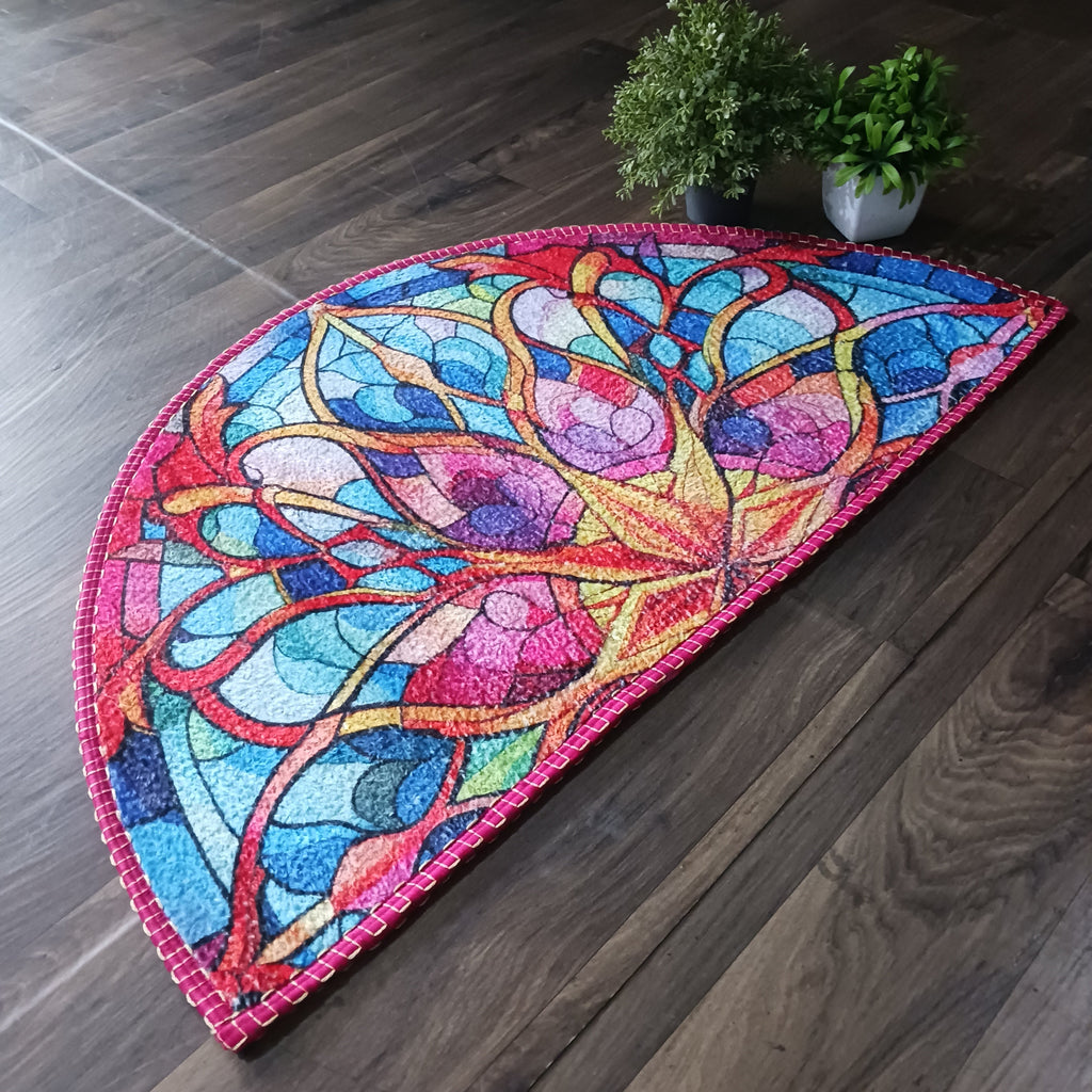 Storilane Floor Mats in Beautiful Rangoli Design | Anti Slip, Durable & Washable | Outdoor & Indoor