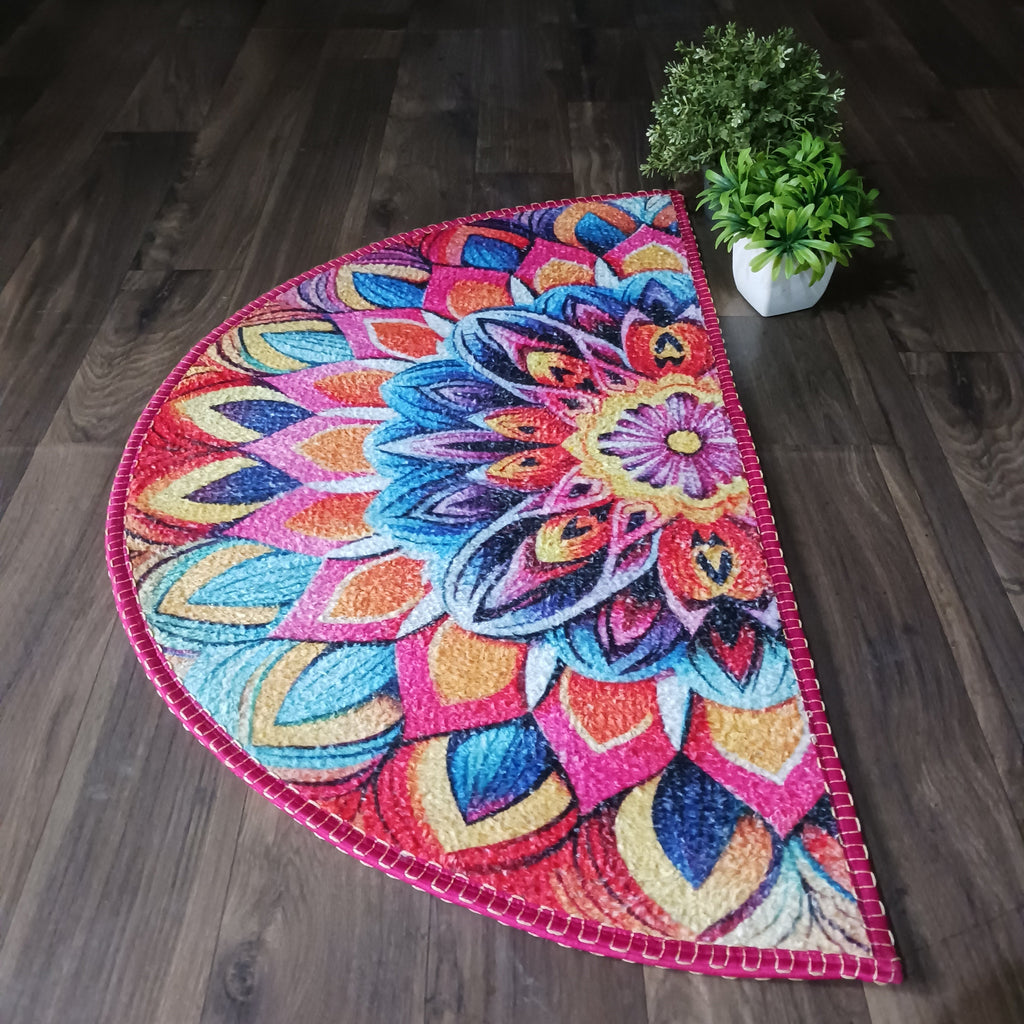 Storilane Floor Mats in Beautiful Rangoli Design | Anti Slip, Durable & Washable | Outdoor & Indoor
