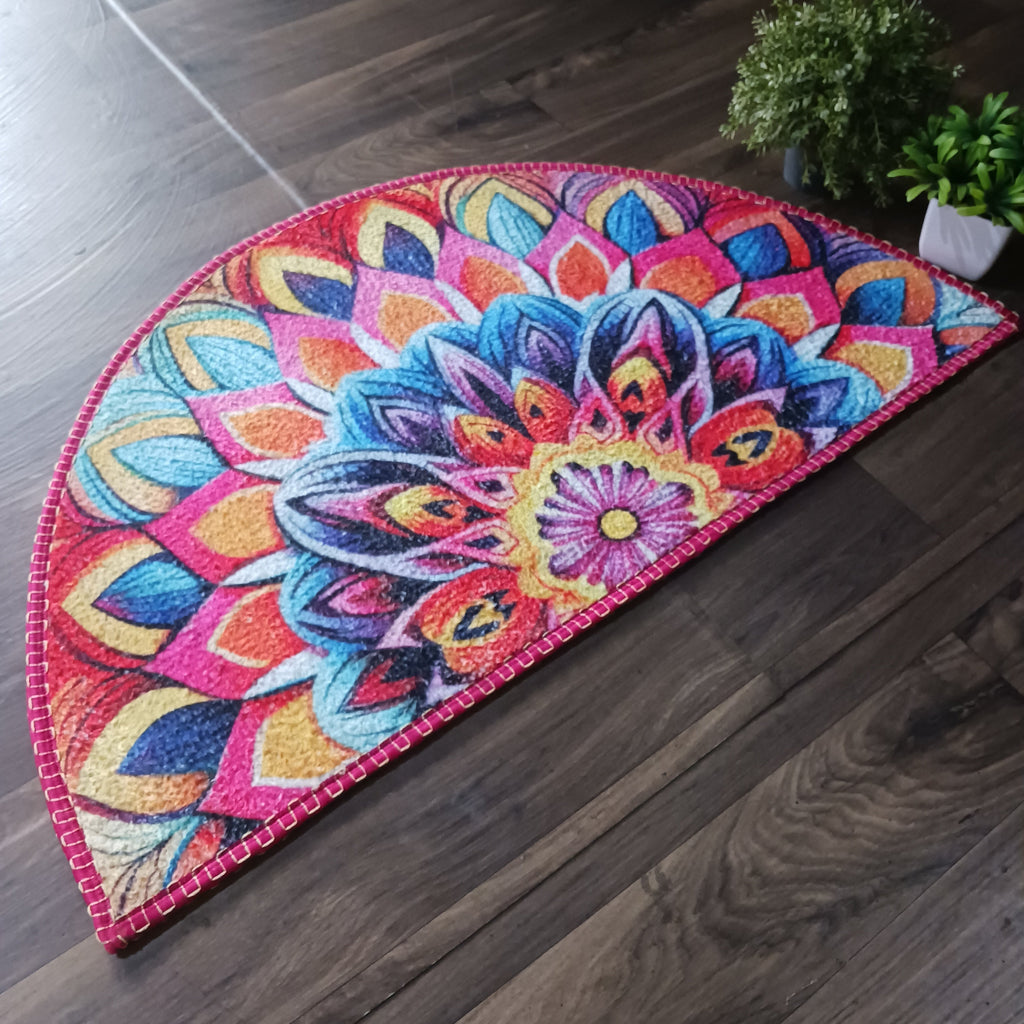 Storilane Floor Mats in Beautiful Rangoli Design | Anti Slip, Durable & Washable | Outdoor & Indoor