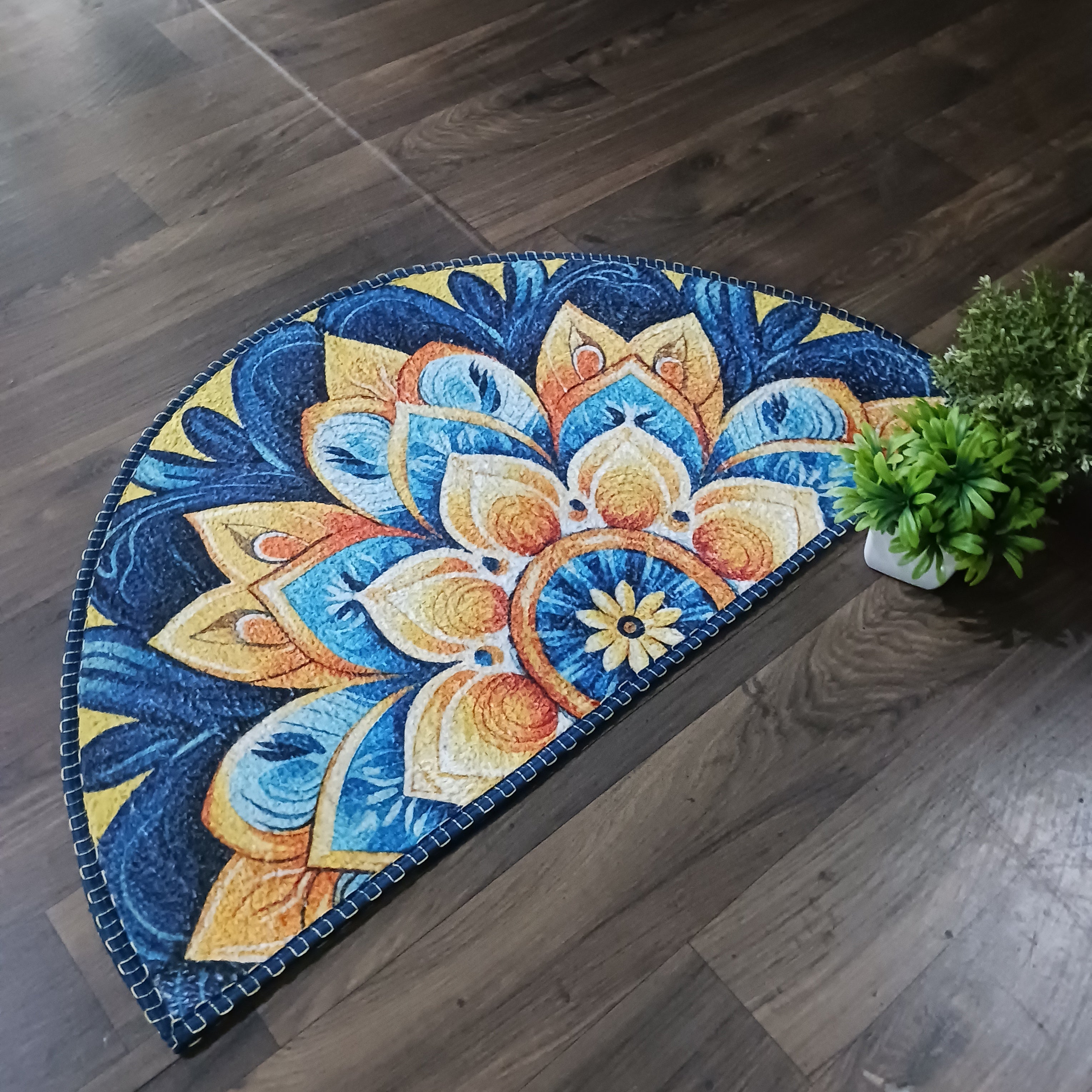 Storilane Floor Mats in Beautiful Rangoli Design | Anti Slip, Durable & Washable | Outdoor & Indoor