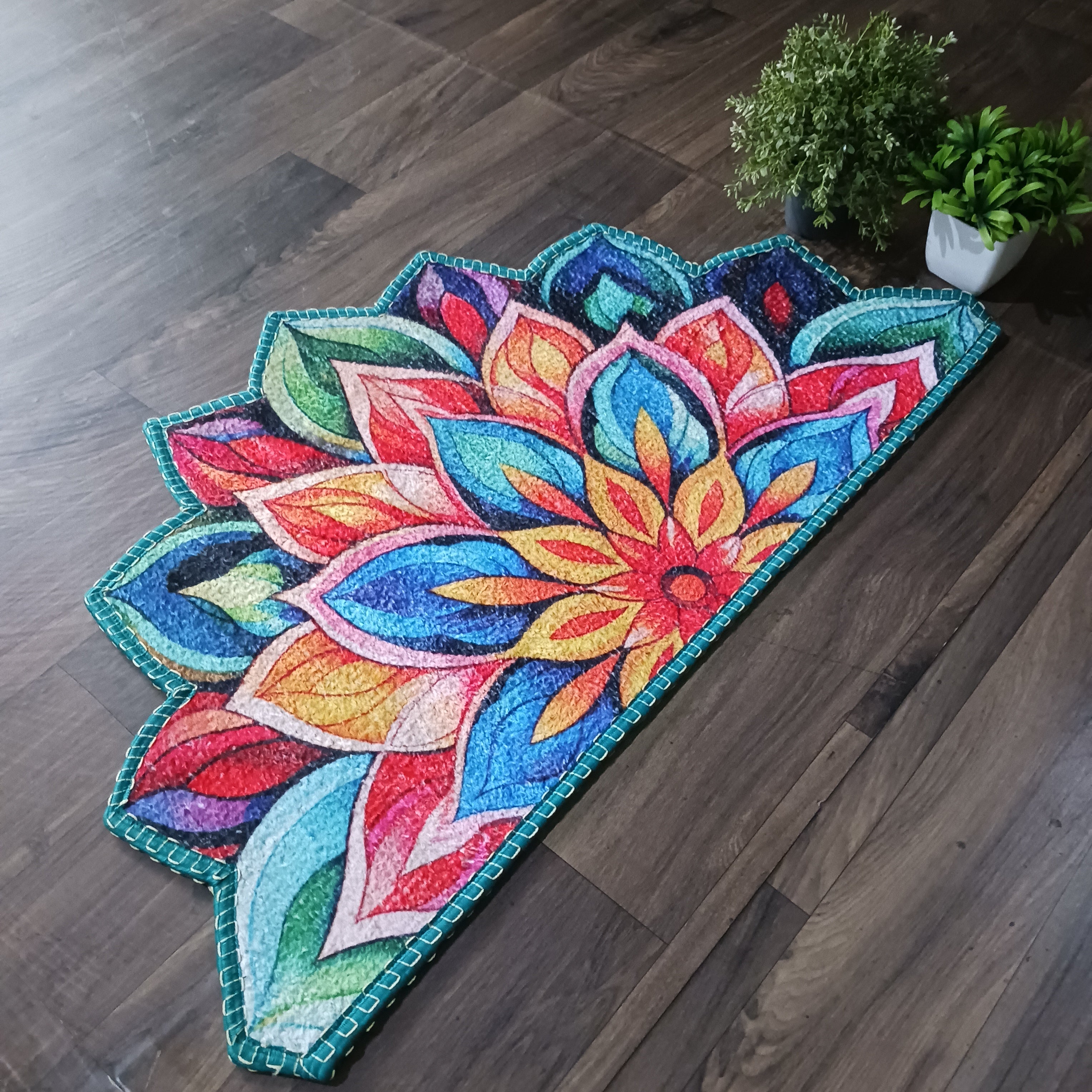 Storilane Floor Mats in Beautiful Rangoli Design | Anti Slip, Durable & Washable | Outdoor & Indoor