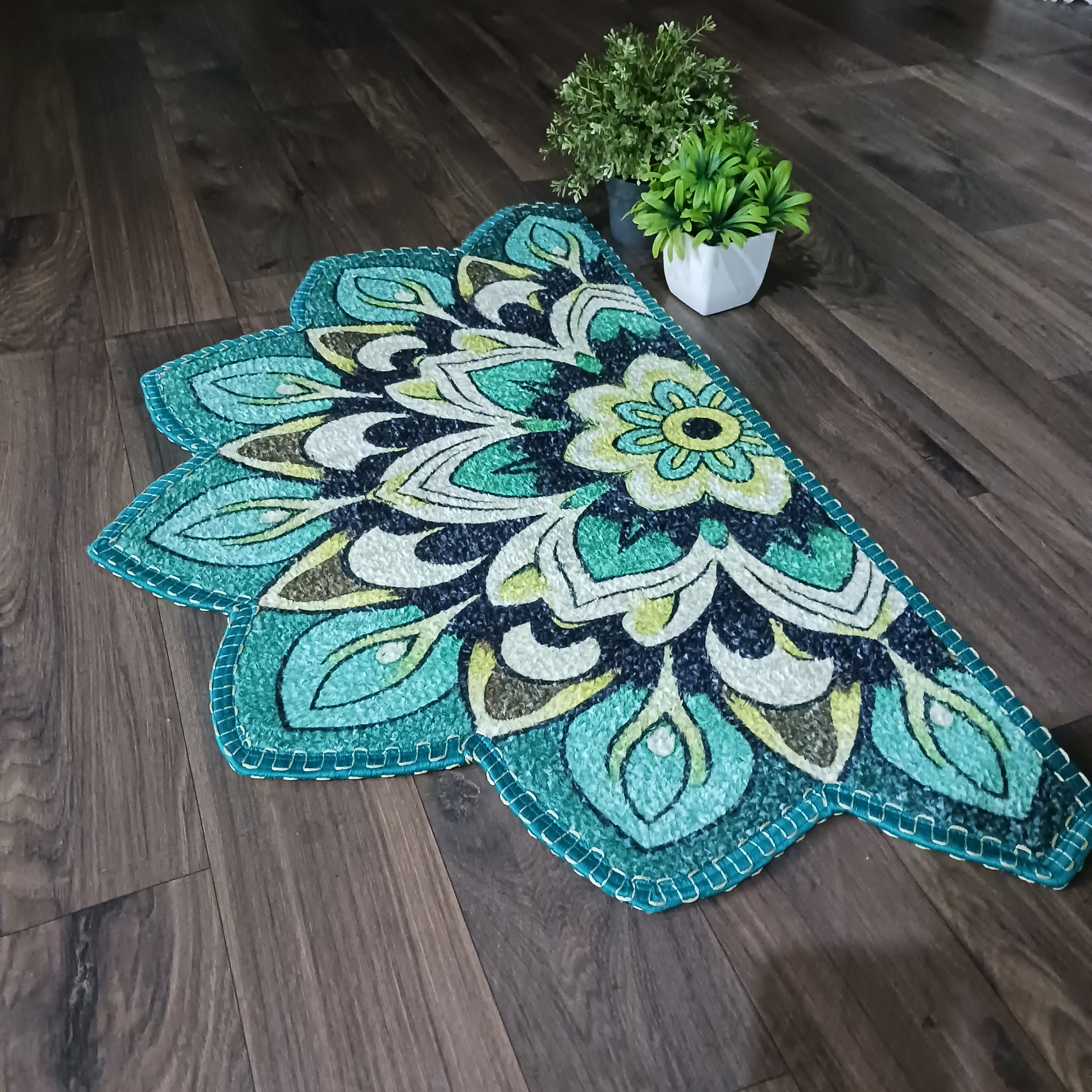 Storilane Floor Mats in Beautiful Rangoli Design | Anti Slip, Durable & Washable | Outdoor & Indoor