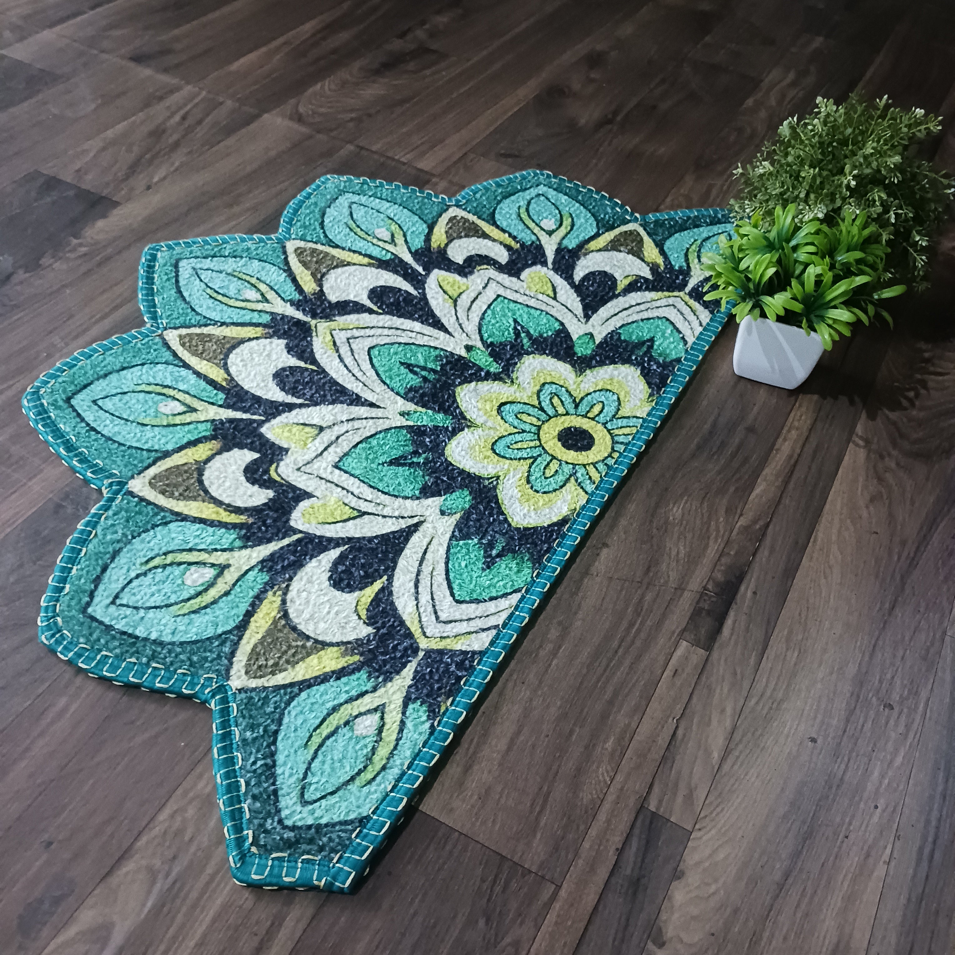 Storilane Floor Mats in Beautiful Rangoli Design | Anti Slip, Durable & Washable | Outdoor & Indoor