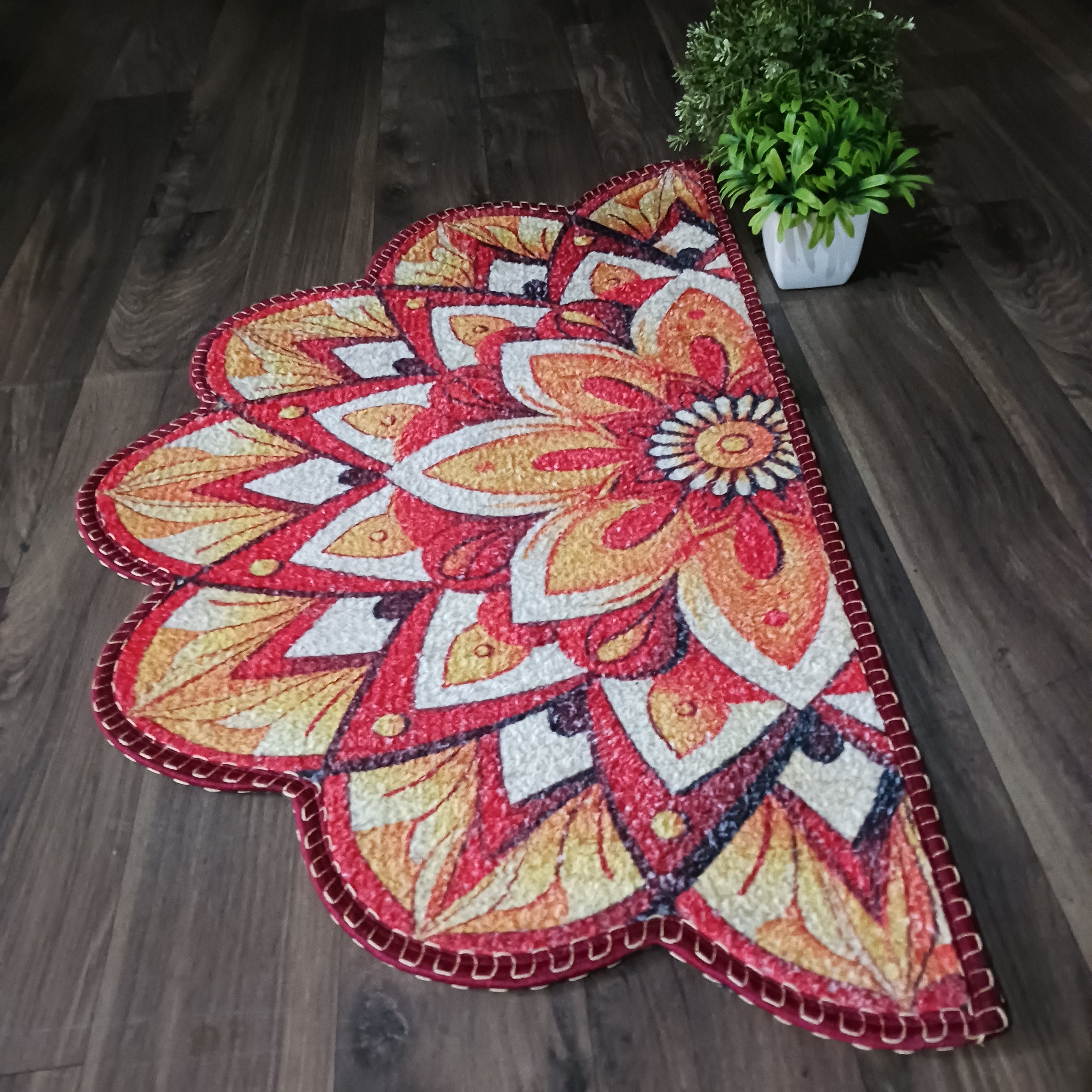 Storilane Floor Mats in Beautiful Rangoli Design | Anti Slip, Durable & Washable | Outdoor & Indoor