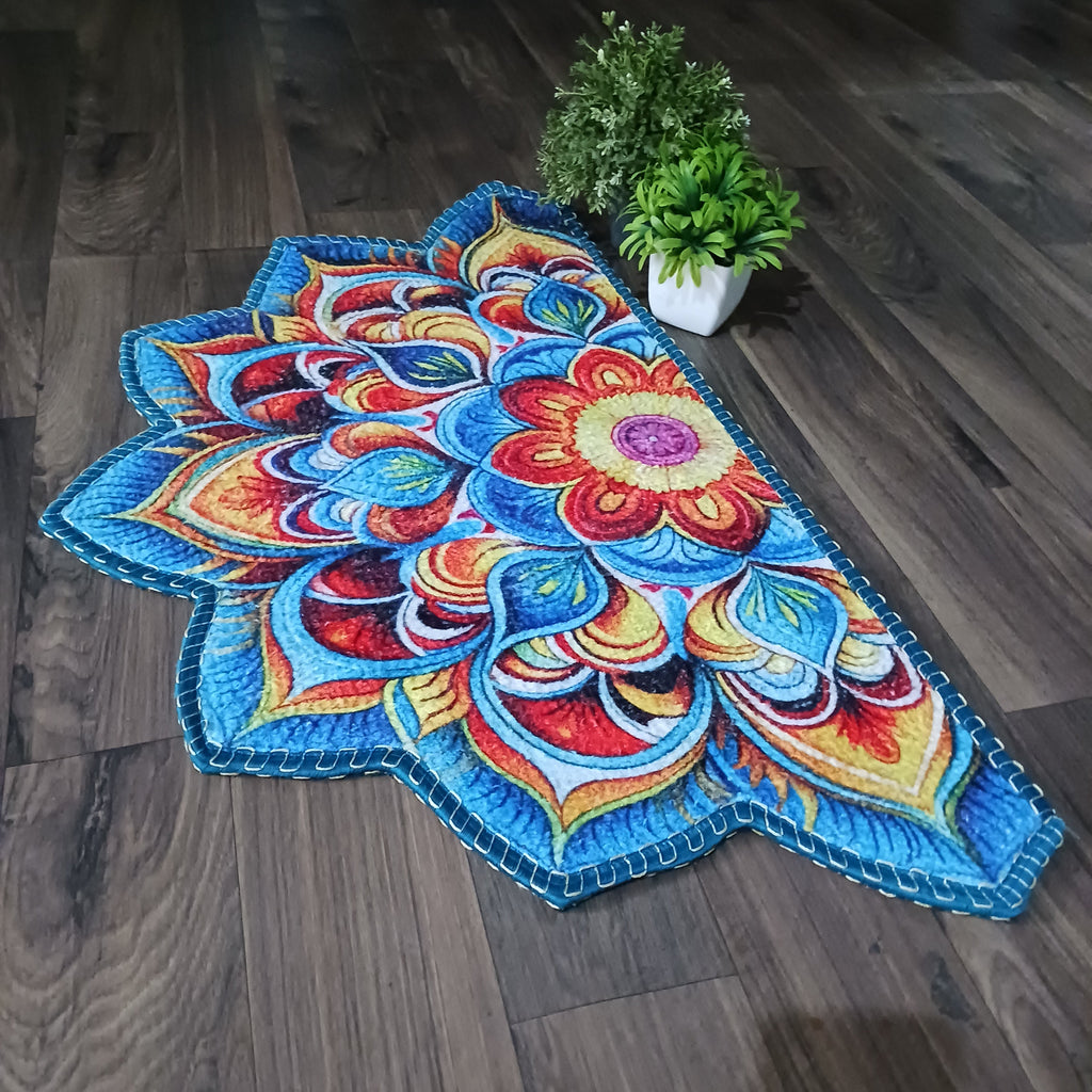 Storilane Floor Mats in Beautiful Rangoli Design | Anti Slip, Durable & Washable | Outdoor & Indoor